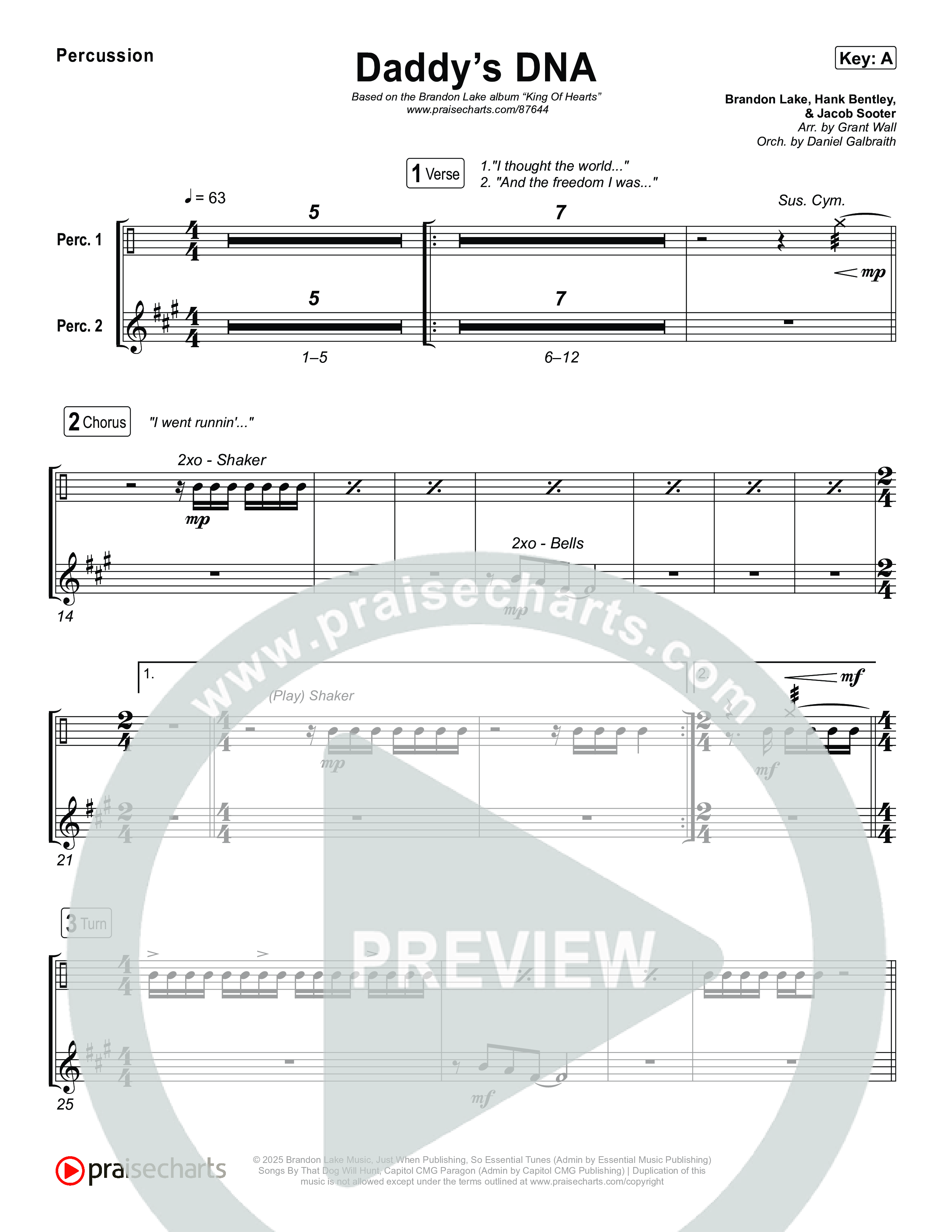Daddy's DNA Percussion (Brandon Lake)