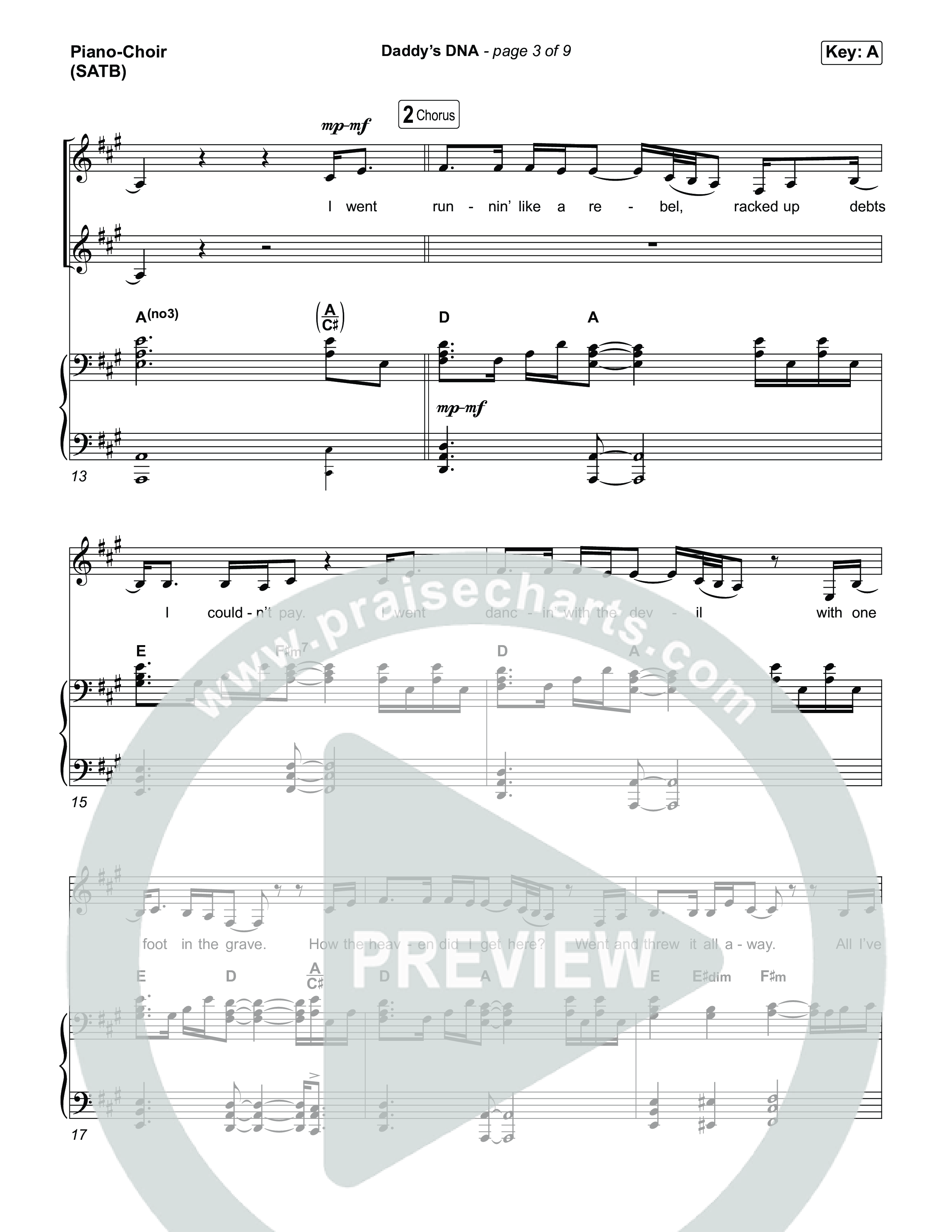 Daddy's DNA Piano/Vocal Pack (Brandon Lake)