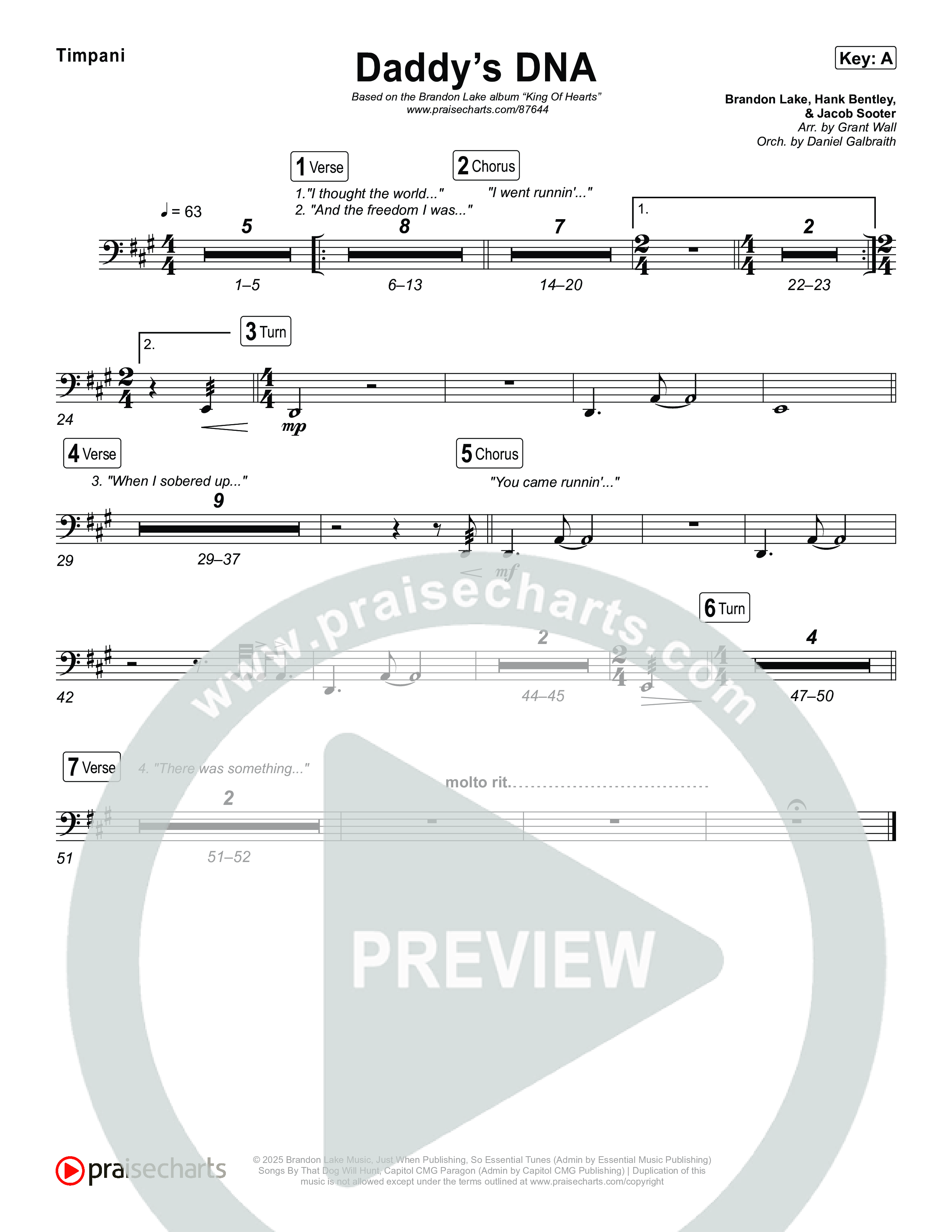 Daddy's DNA Timpani (Brandon Lake)