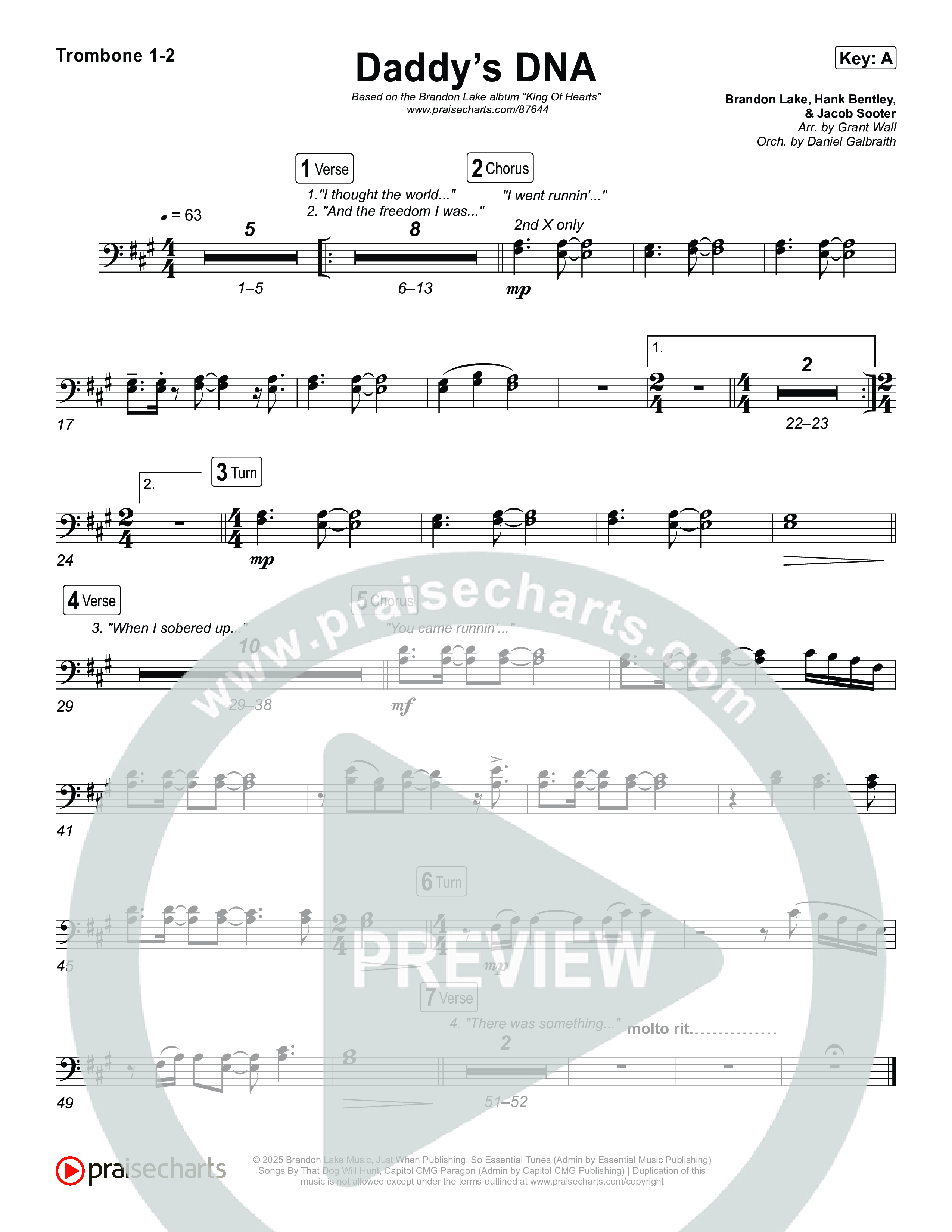 Daddy's DNA Trombone 1/2 (Brandon Lake)