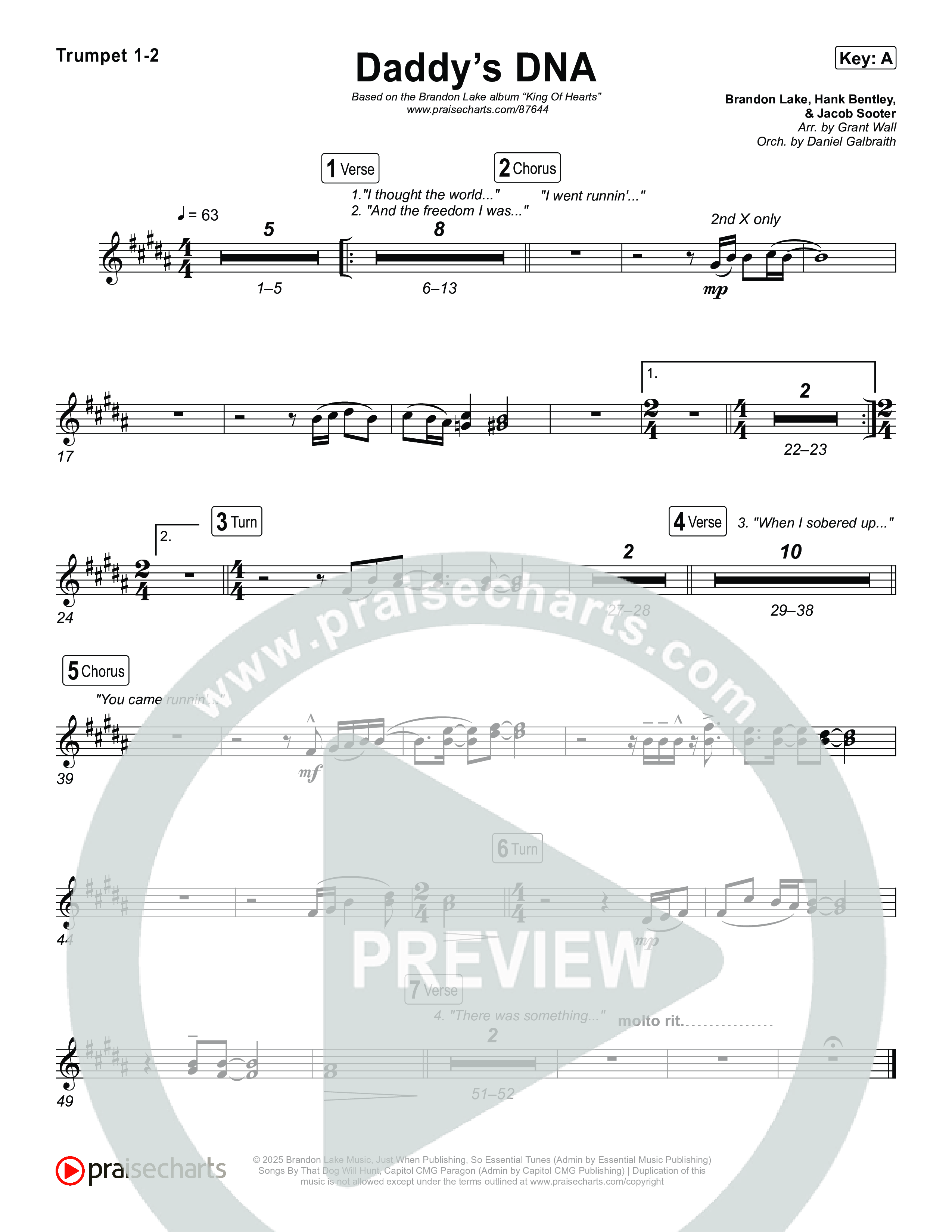 Daddy's DNA Trumpet 1,2 (Brandon Lake)