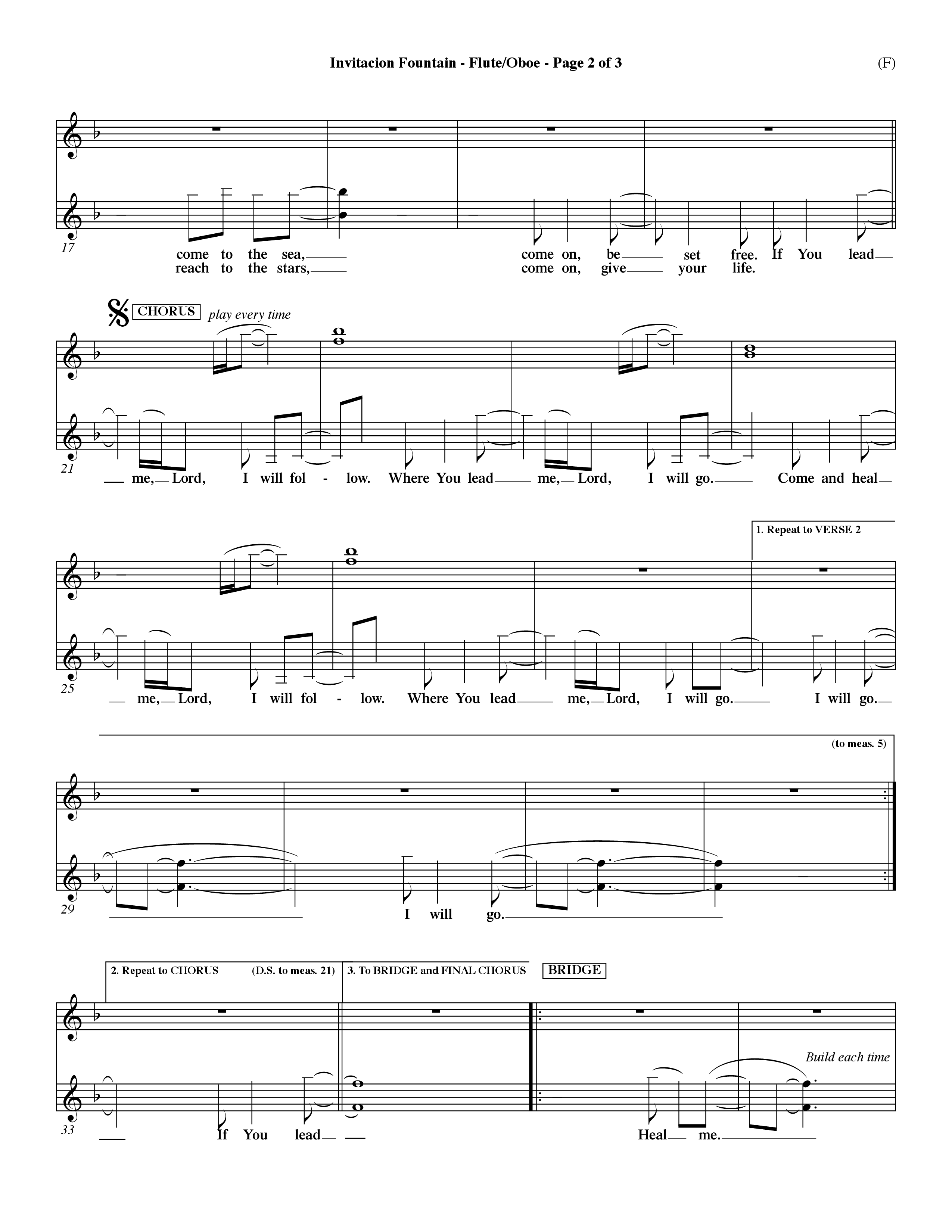 Invitacion Fountain (Choral Anthem SATB) Flute/Oboe (Word Music Choral / Orch. Dave Williamson)