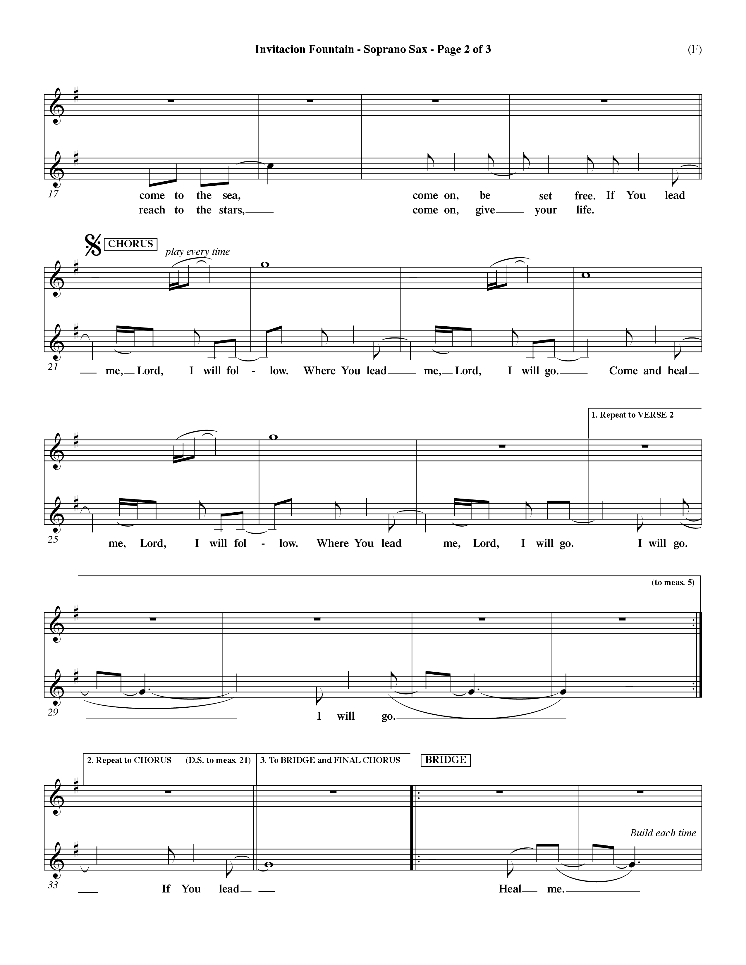 Invitacion Fountain (Choral Anthem SATB) Saxophone (Word Music Choral / Orch. Dave Williamson)
