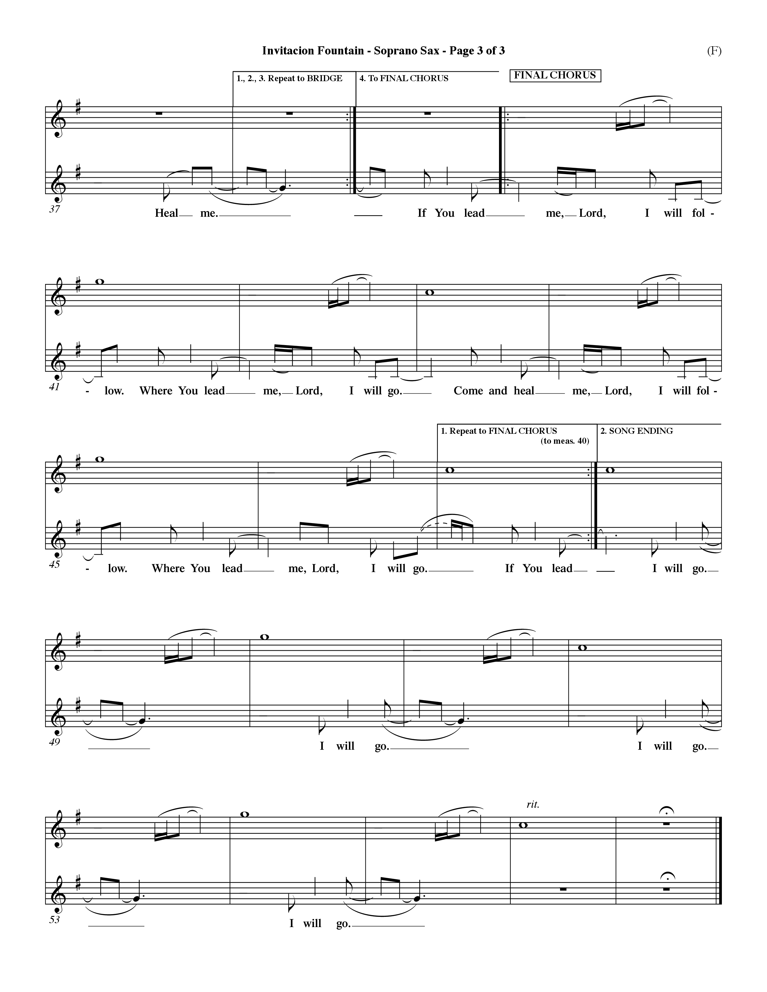 Invitacion Fountain (Choral Anthem SATB) Saxophone (Word Music Choral / Orch. Dave Williamson)
