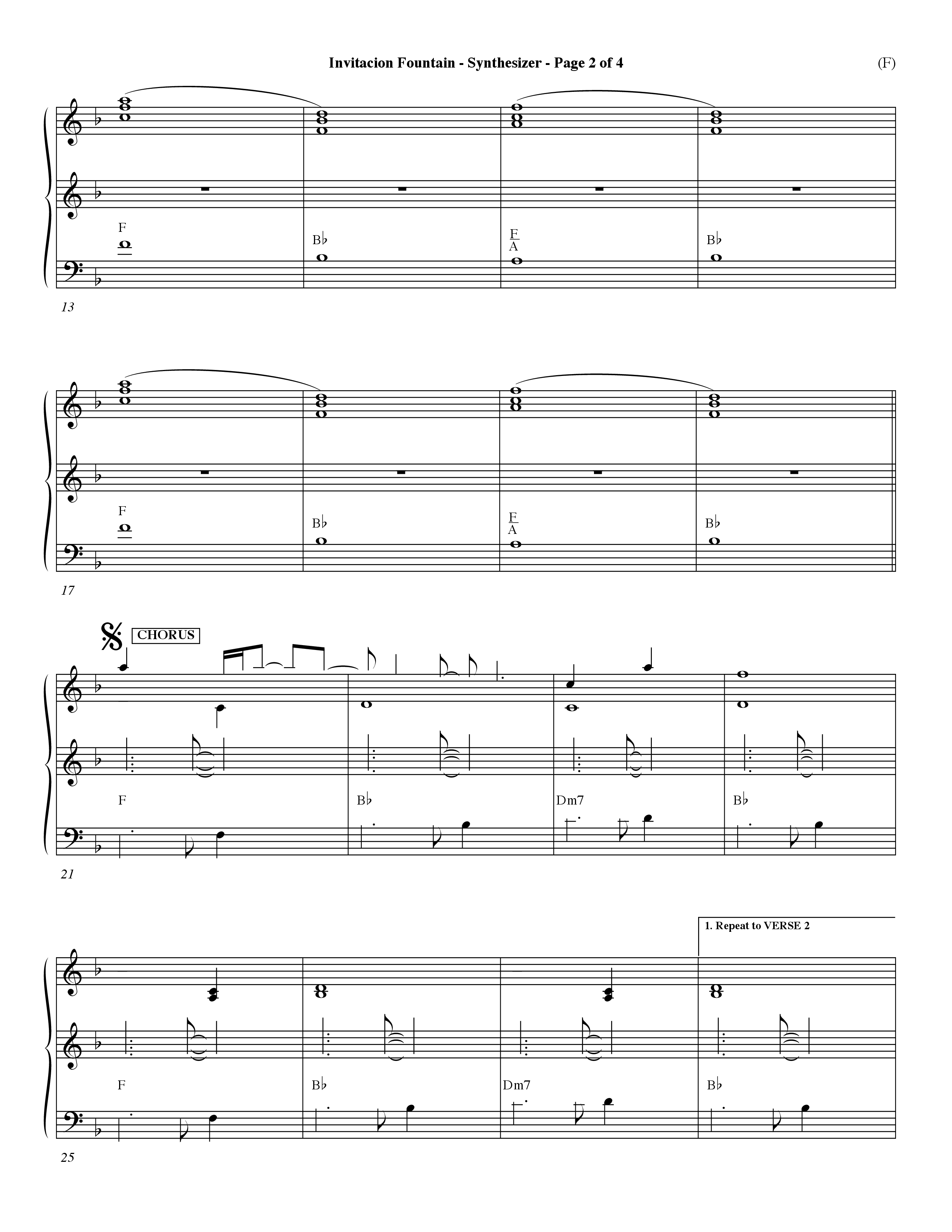 Invitacion Fountain (Choral Anthem SATB) Synth (Word Music Choral / Orch. Dave Williamson)