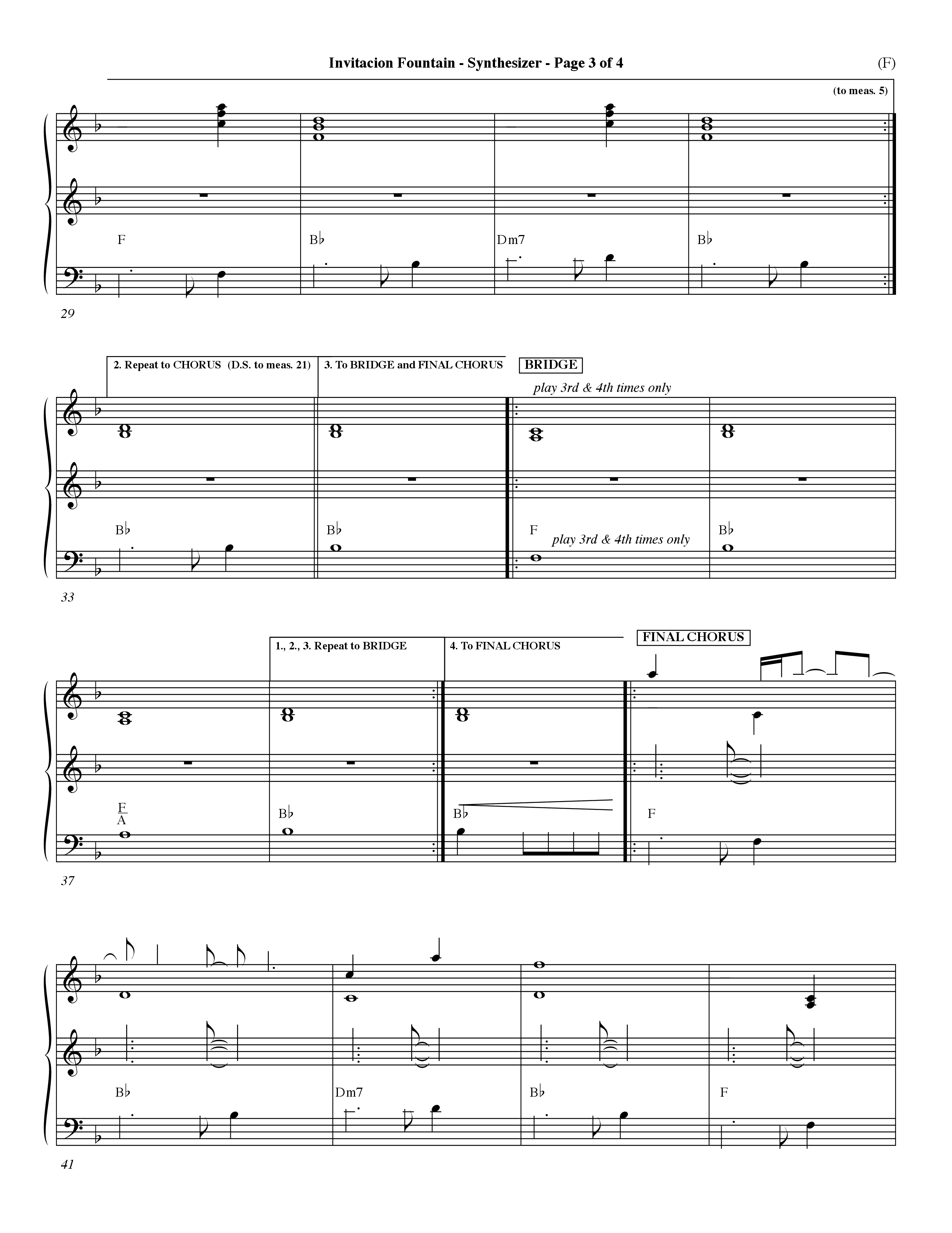 Invitacion Fountain (Choral Anthem SATB) Synth (Word Music Choral / Orch. Dave Williamson)