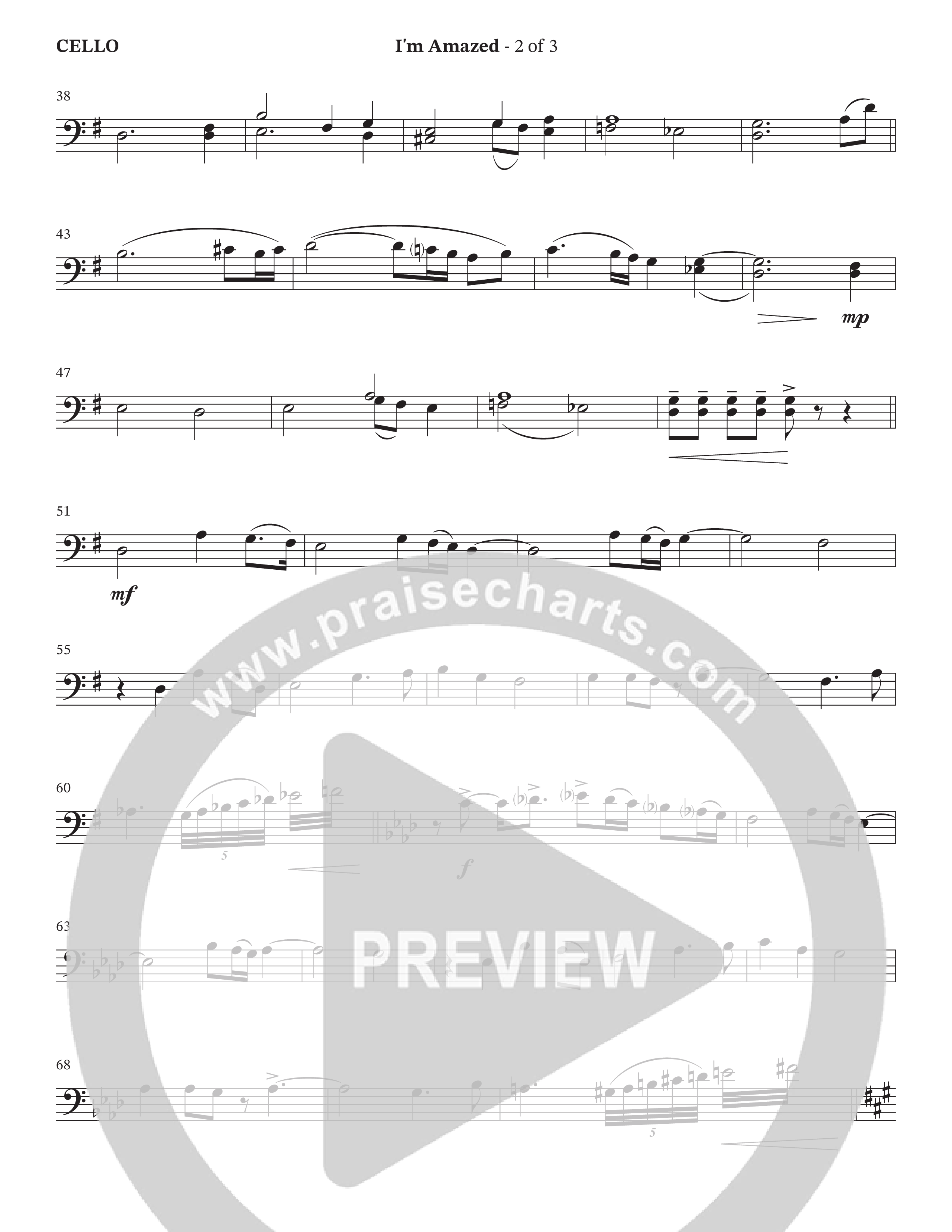 I'm Amazed (Choral Anthem SATB) Cello (The Brooklyn Tabernacle Choir / Jason Crabb / Arr. Carol Cymbala / Orch. Lari Goss)