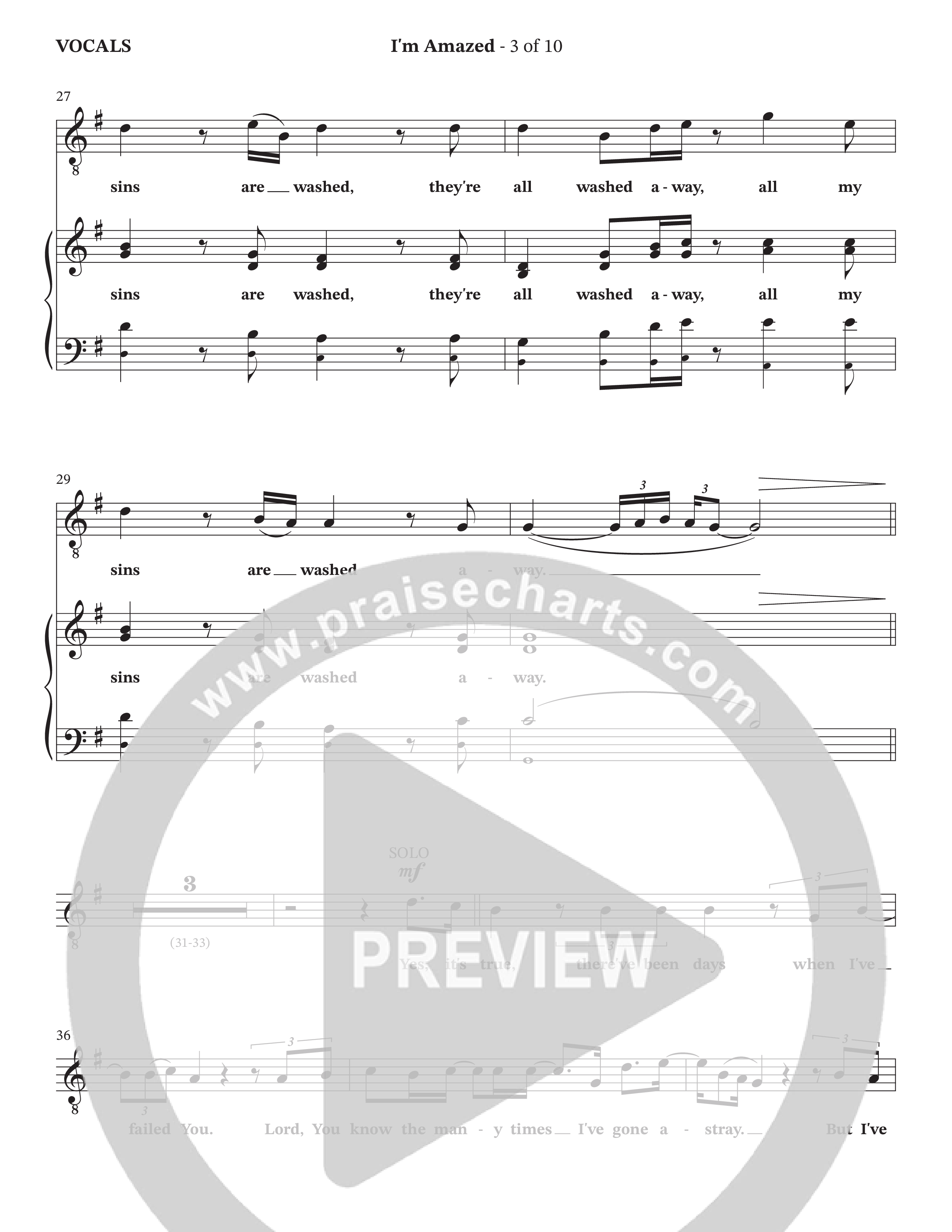 I'm Amazed (Choral Anthem SATB) Choir Sheet (SATB) (The Brooklyn Tabernacle Choir / Jason Crabb / Arr. Carol Cymbala / Orch. Lari Goss)