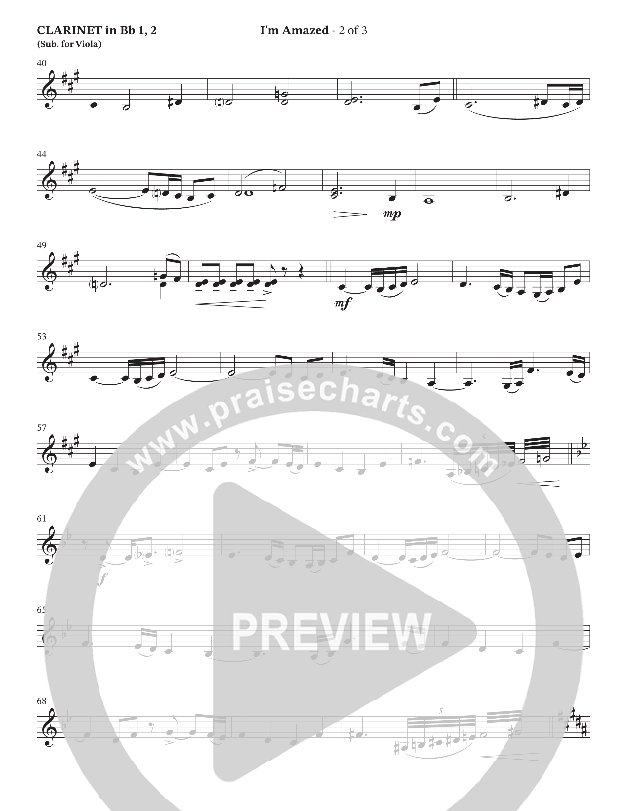 I'm Amazed (Choral Anthem SATB) Clarinet 1/2 (The Brooklyn Tabernacle Choir / Jason Crabb / Arr. Carol Cymbala / Orch. Lari Goss)