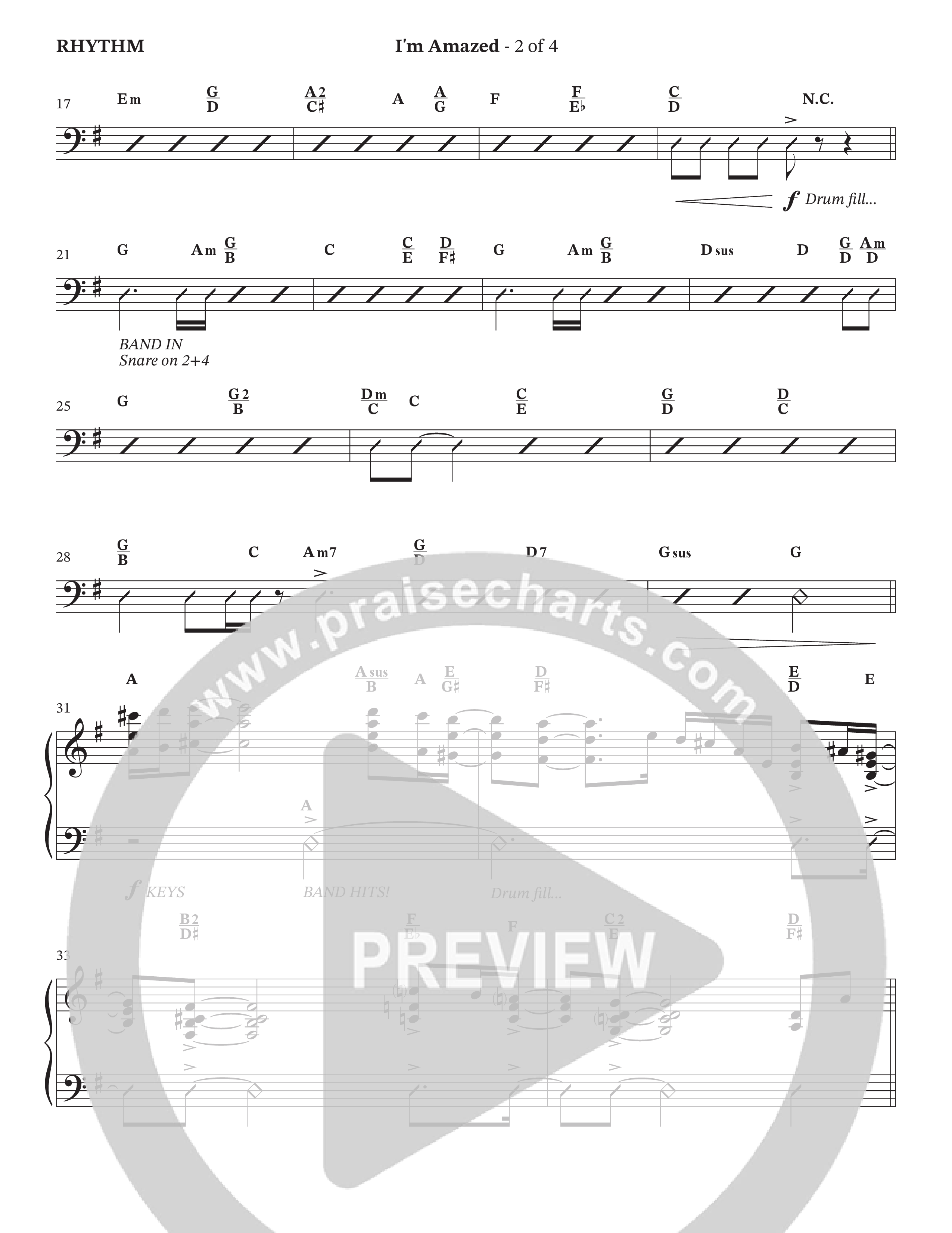 I'm Amazed (Choral Anthem SATB) Rhythm Chart (The Brooklyn Tabernacle Choir / Jason Crabb / Arr. Carol Cymbala / Orch. Lari Goss)