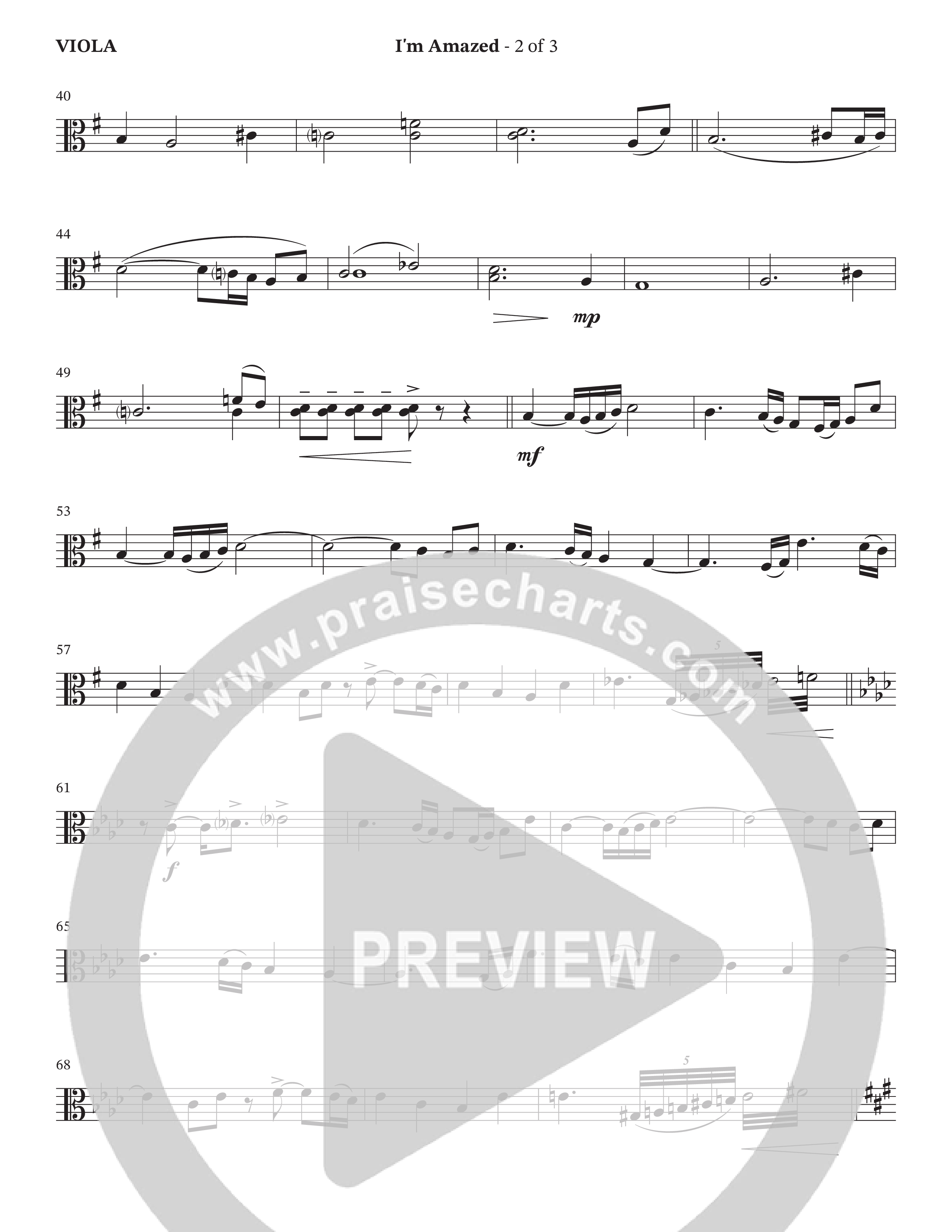 I'm Amazed (Choral Anthem SATB) Viola (The Brooklyn Tabernacle Choir / Jason Crabb / Arr. Carol Cymbala / Orch. Lari Goss)