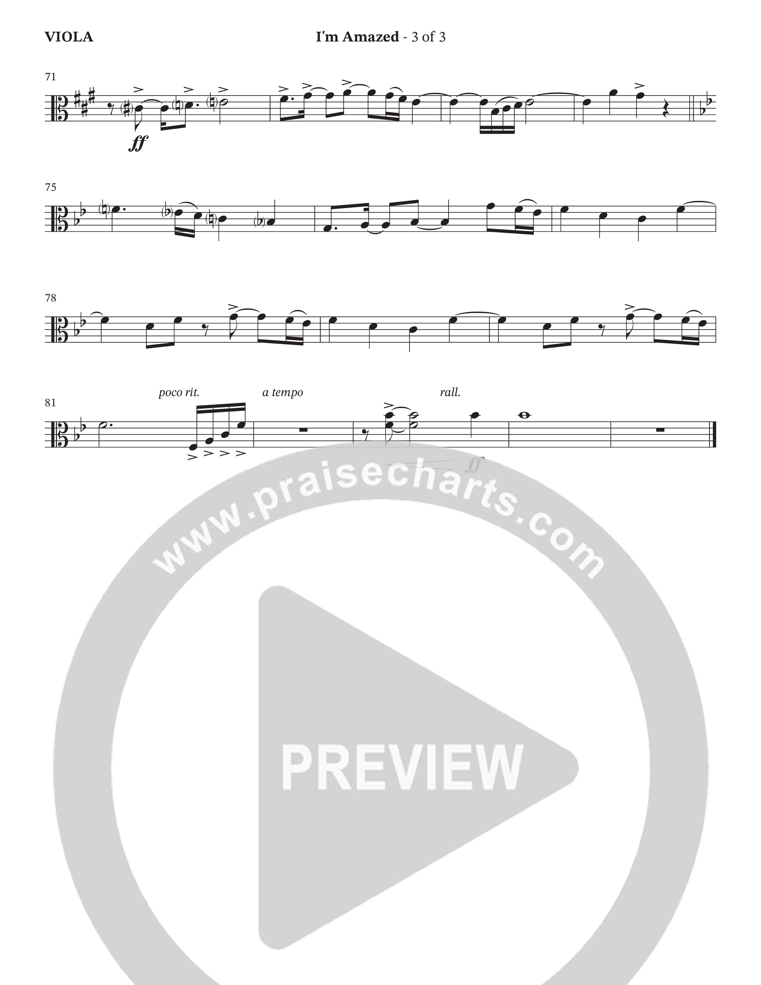 I'm Amazed (Choral Anthem SATB) Viola (The Brooklyn Tabernacle Choir / Jason Crabb / Arr. Carol Cymbala / Orch. Lari Goss)