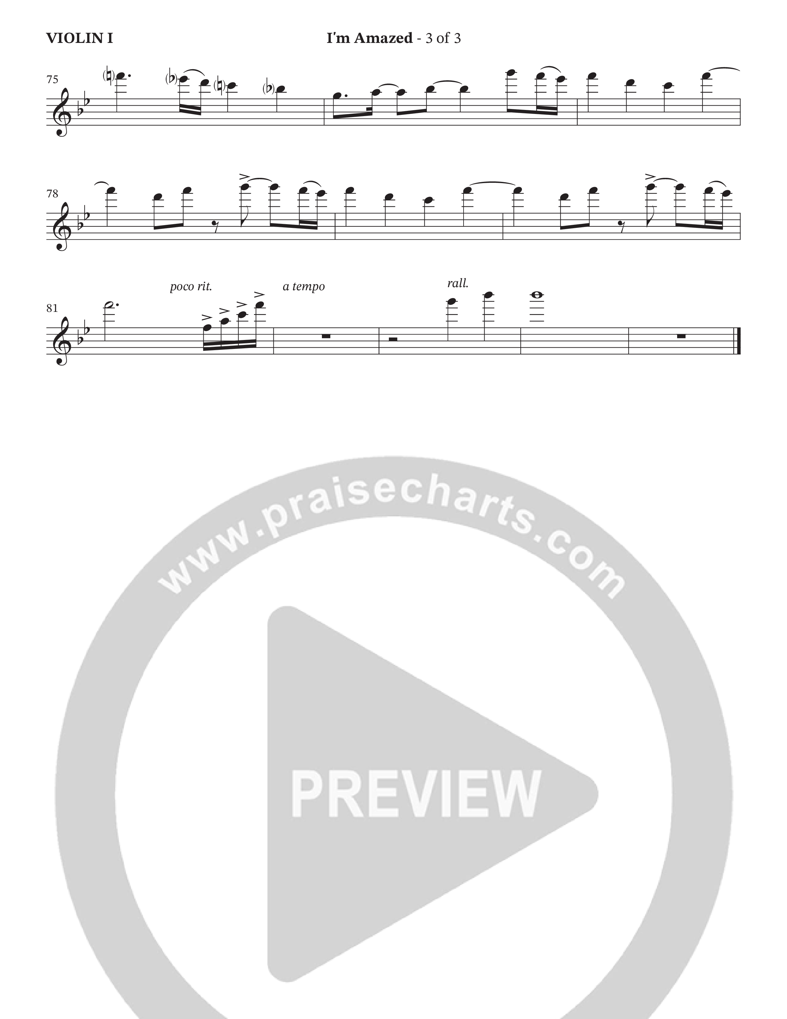 I'm Amazed (Choral Anthem SATB) Violin 1 (The Brooklyn Tabernacle Choir / Jason Crabb / Arr. Carol Cymbala / Orch. Lari Goss)