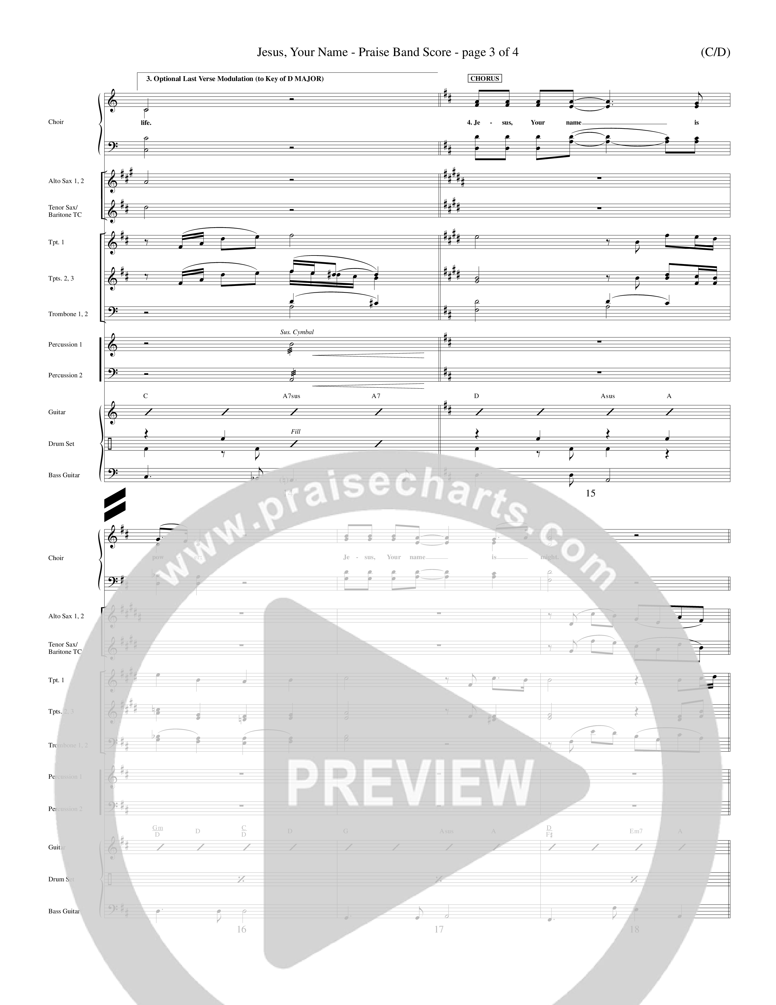 Jesus Your Name (Choral Anthem SATB) Conductor's Score (Word Music Choral / Orch. Dave Williamson)