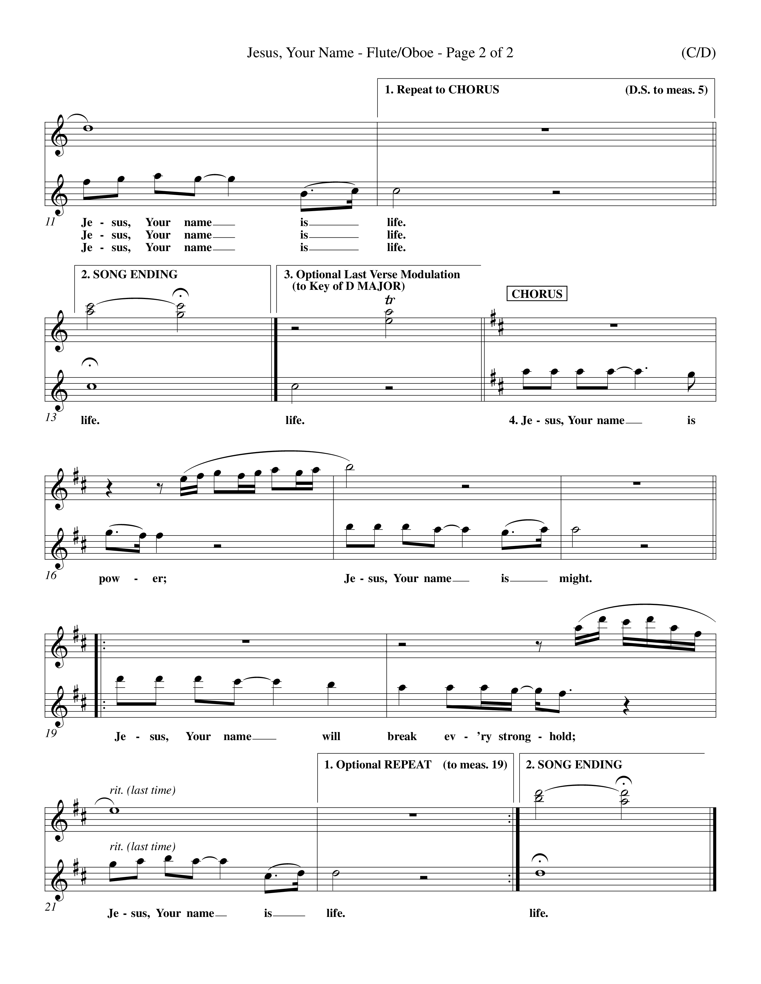 Jesus Your Name (Choral Anthem SATB) Flute/Oboe (Word Music Choral / Orch. Dave Williamson)
