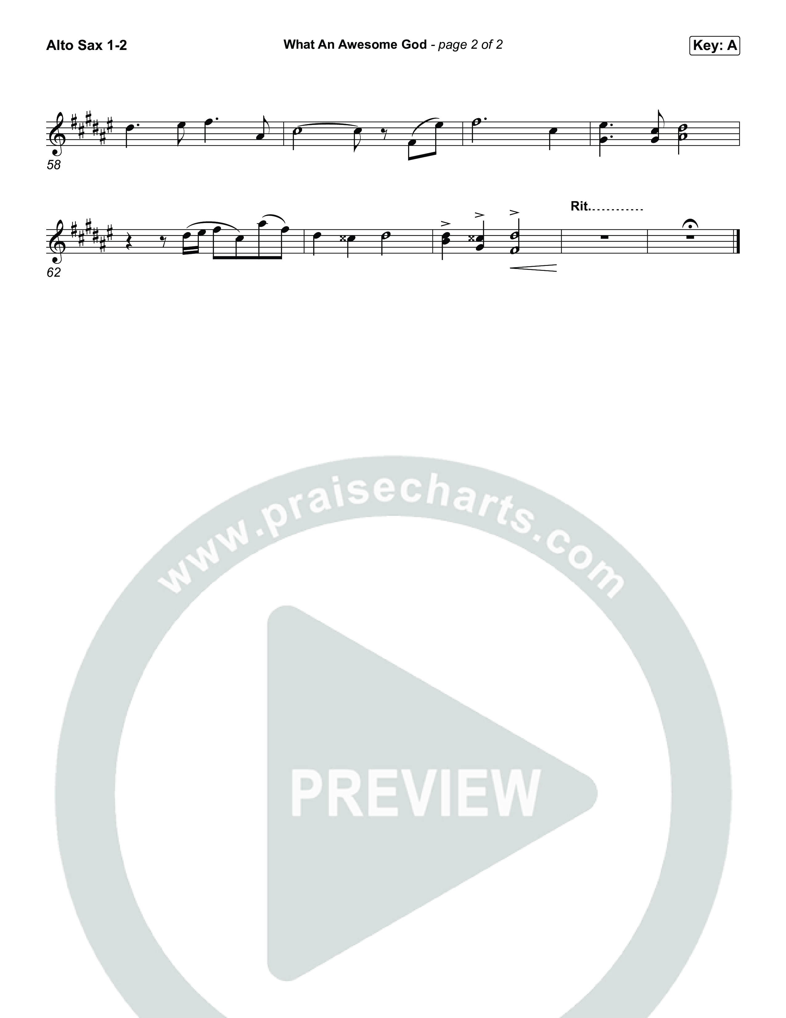 What An Awesome God (Choral Anthem SATB) Alto Sax 1,2 (Phil Wickham / Arr. Luke Gambill)