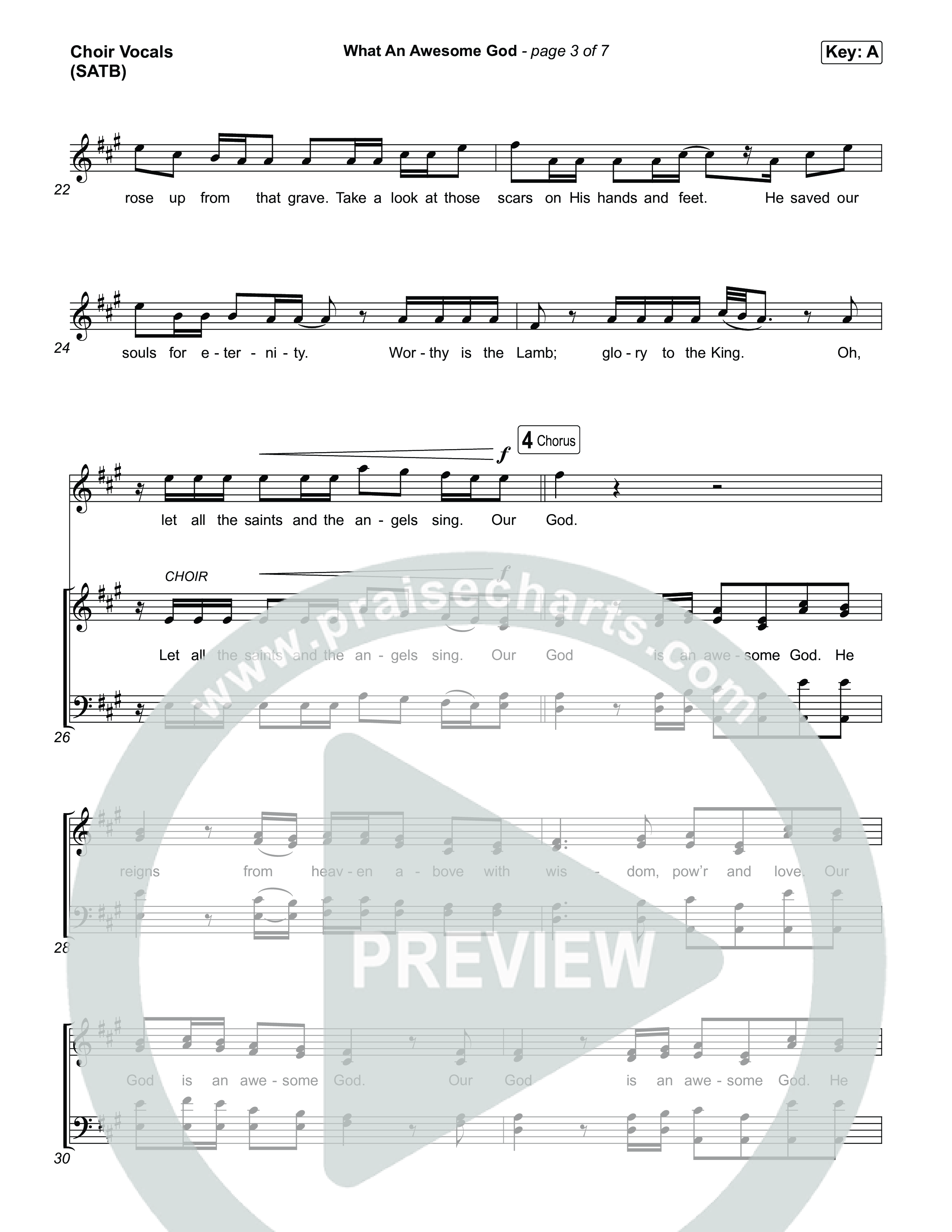 What An Awesome God (Choral Anthem SATB) Choir Sheet (SATB) (Phil Wickham / Arr. Luke Gambill)