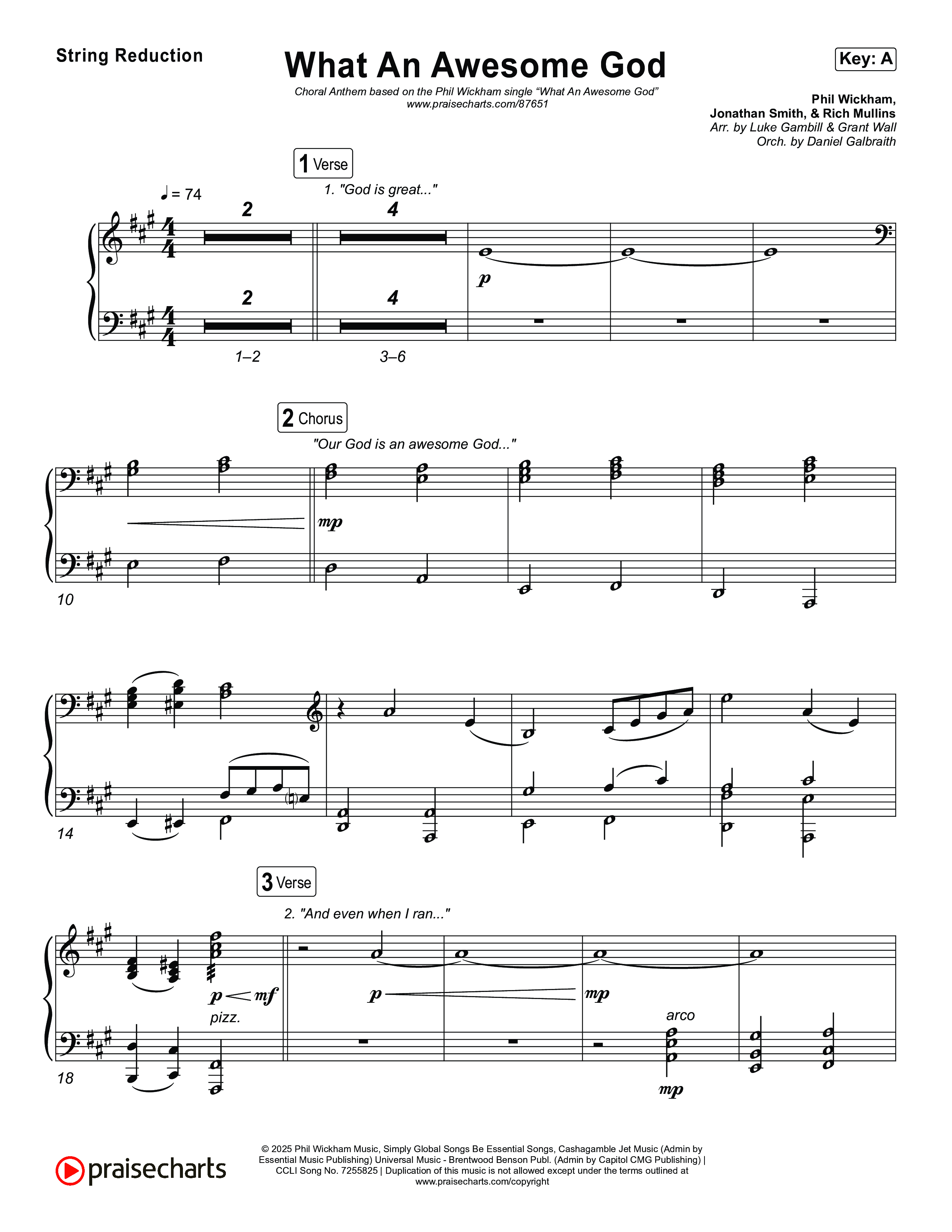 What An Awesome God (Choral Anthem SATB) String Reduction (Phil Wickham / Arr. Luke Gambill)