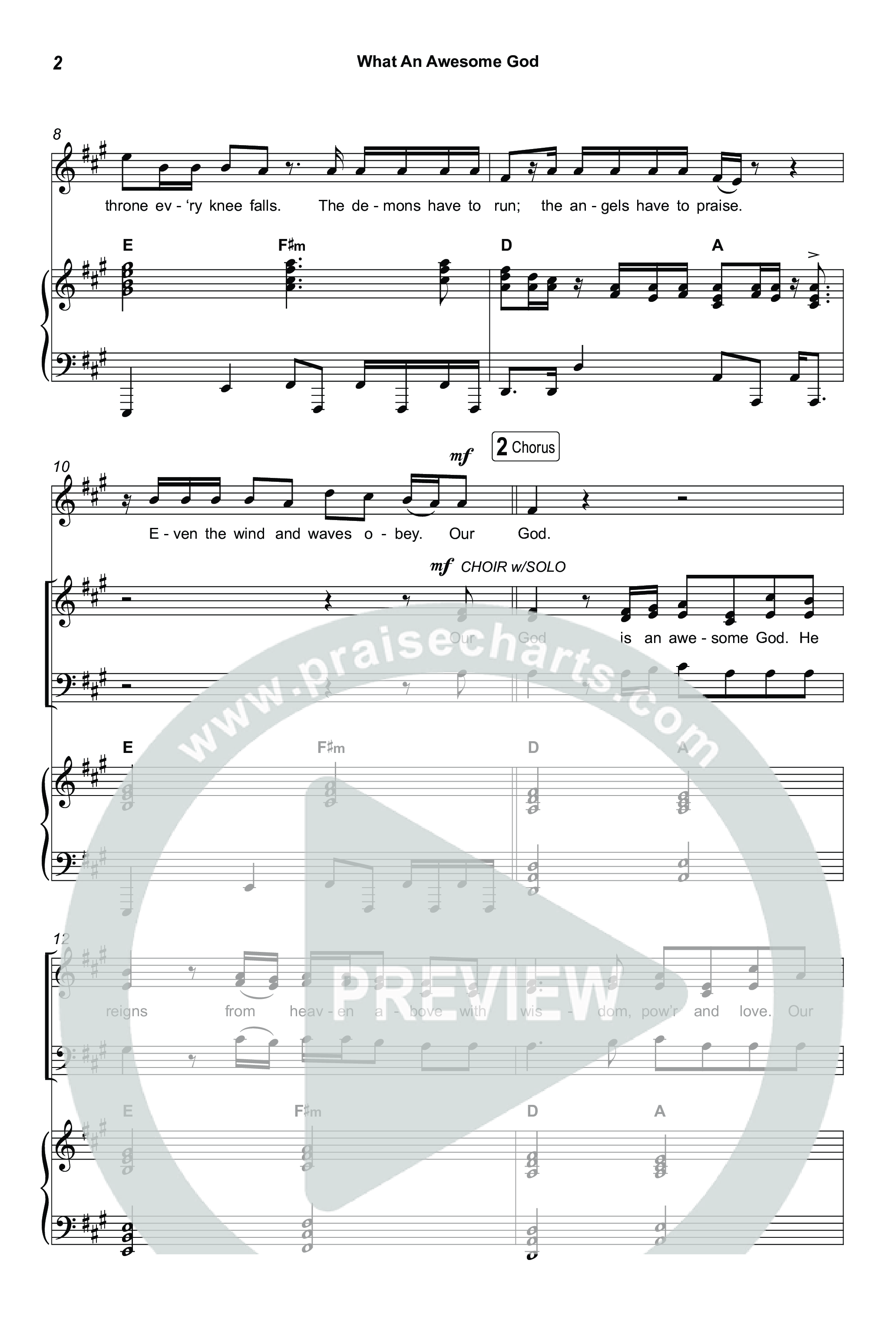 What An Awesome God (Worship Choir/SAB) Octavo (SAB & Pno) (Phil Wickham / Arr. Luke Gambill)