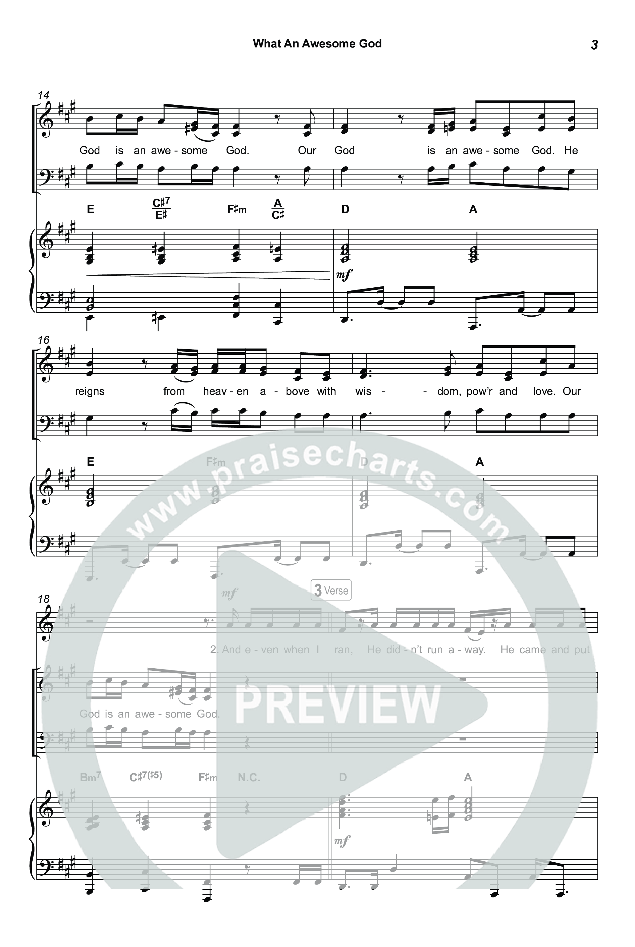 What An Awesome God (Worship Choir/SAB) Octavo (SAB & Pno) (Phil Wickham / Arr. Luke Gambill)