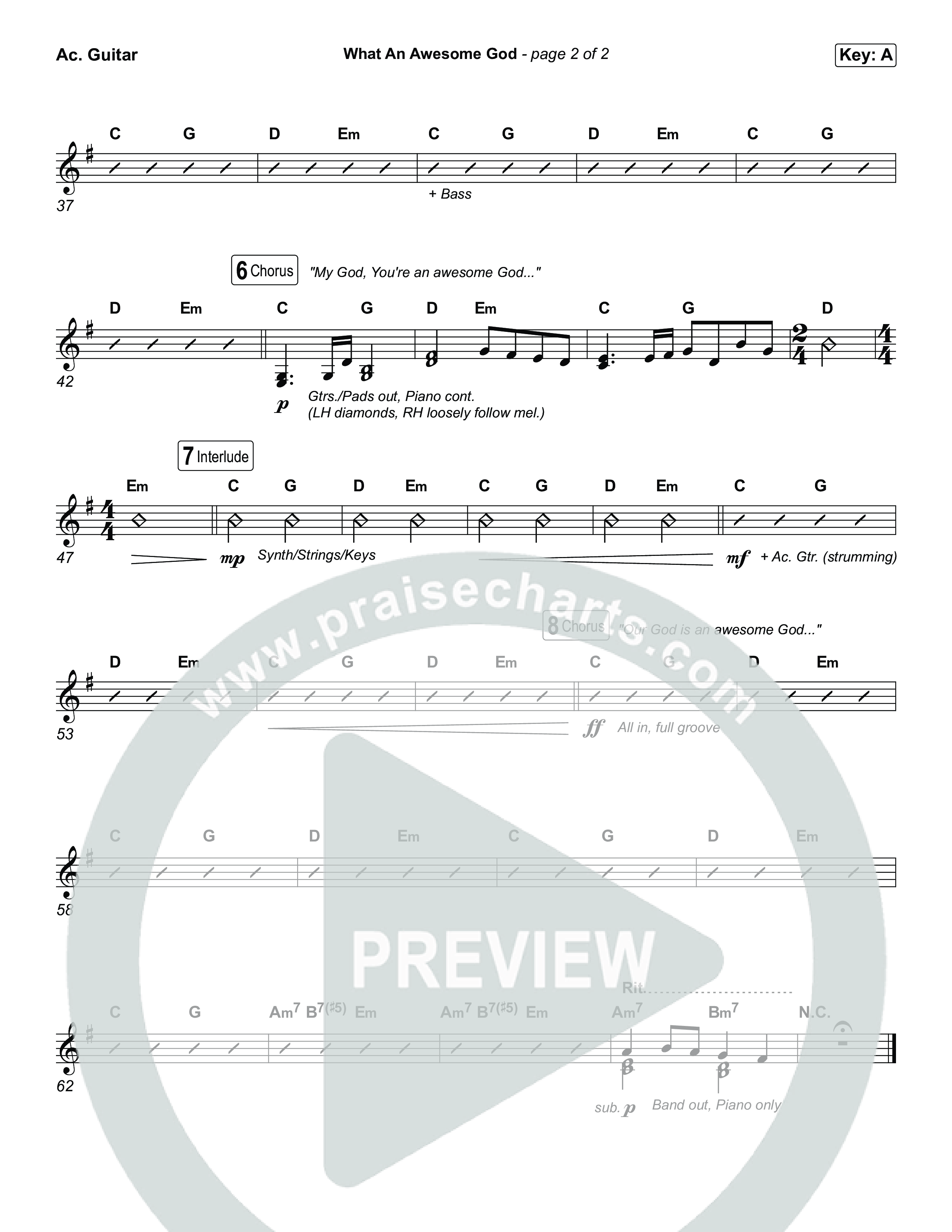 What An Awesome God (Unison/2-Part) Acoustic Guitar (Phil Wickham / Arr. Luke Gambill)