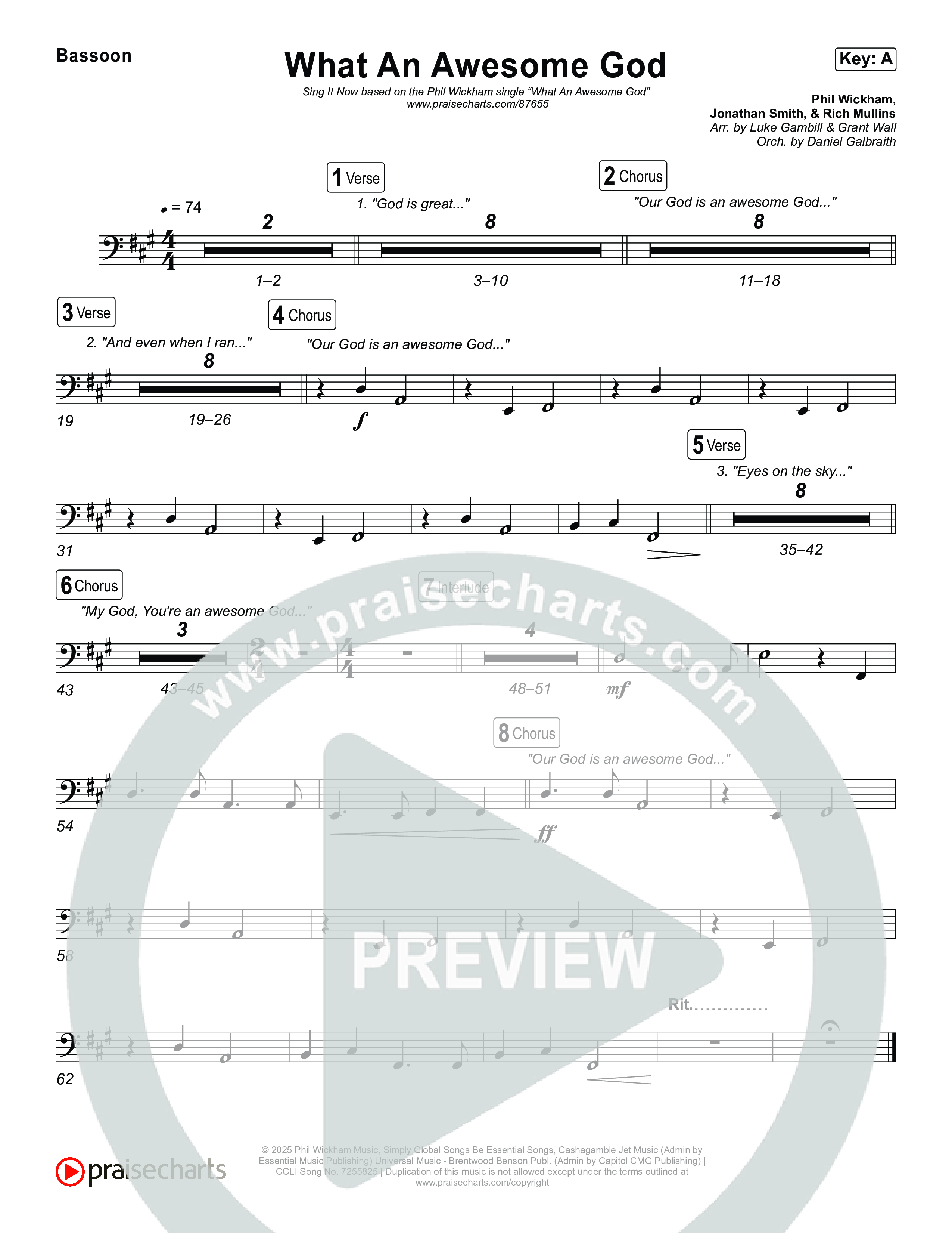 What An Awesome God (Sing It Now) Bassoon (Phil Wickham / Arr. Luke Gambill)