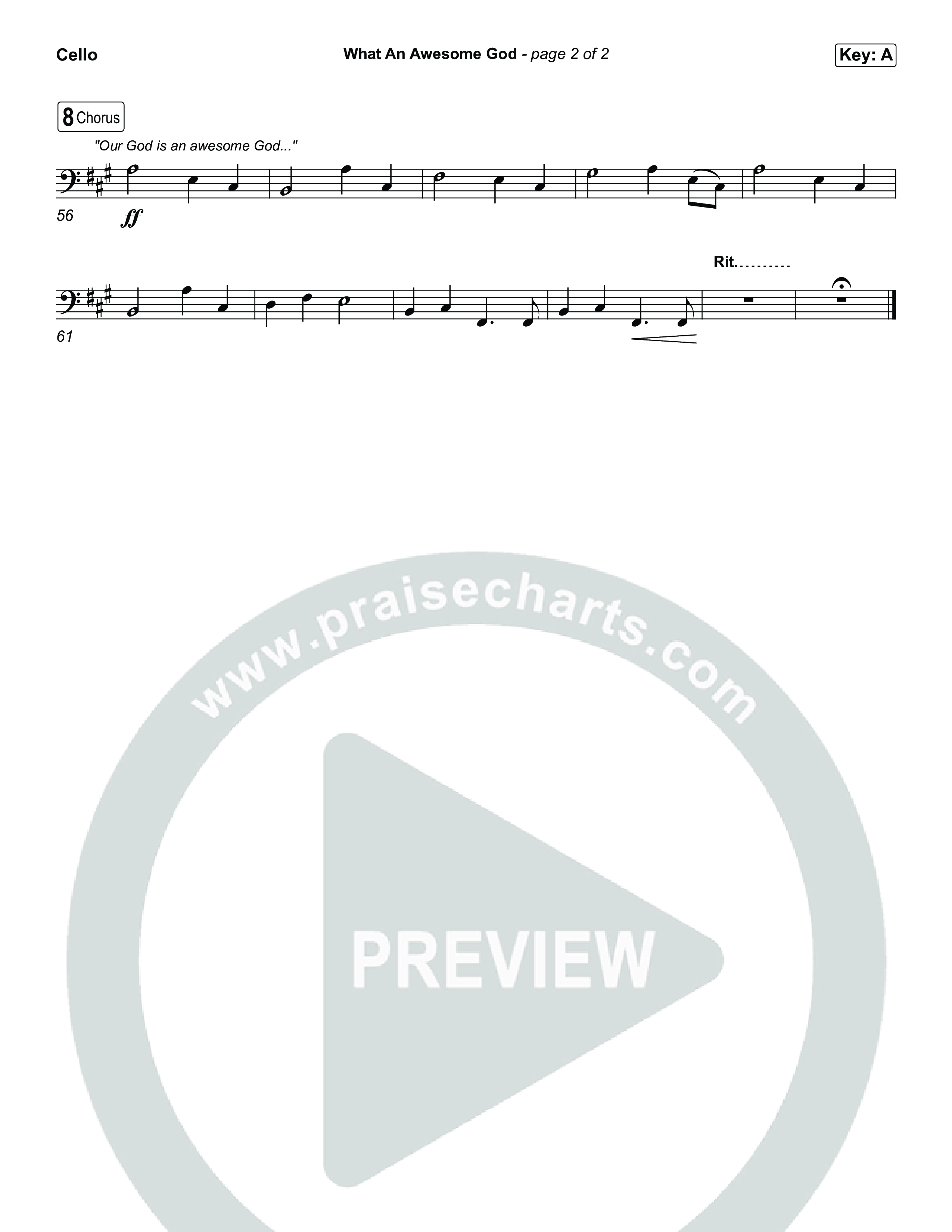 What An Awesome God (Sing It Now) Cello (Phil Wickham / Arr. Luke Gambill)