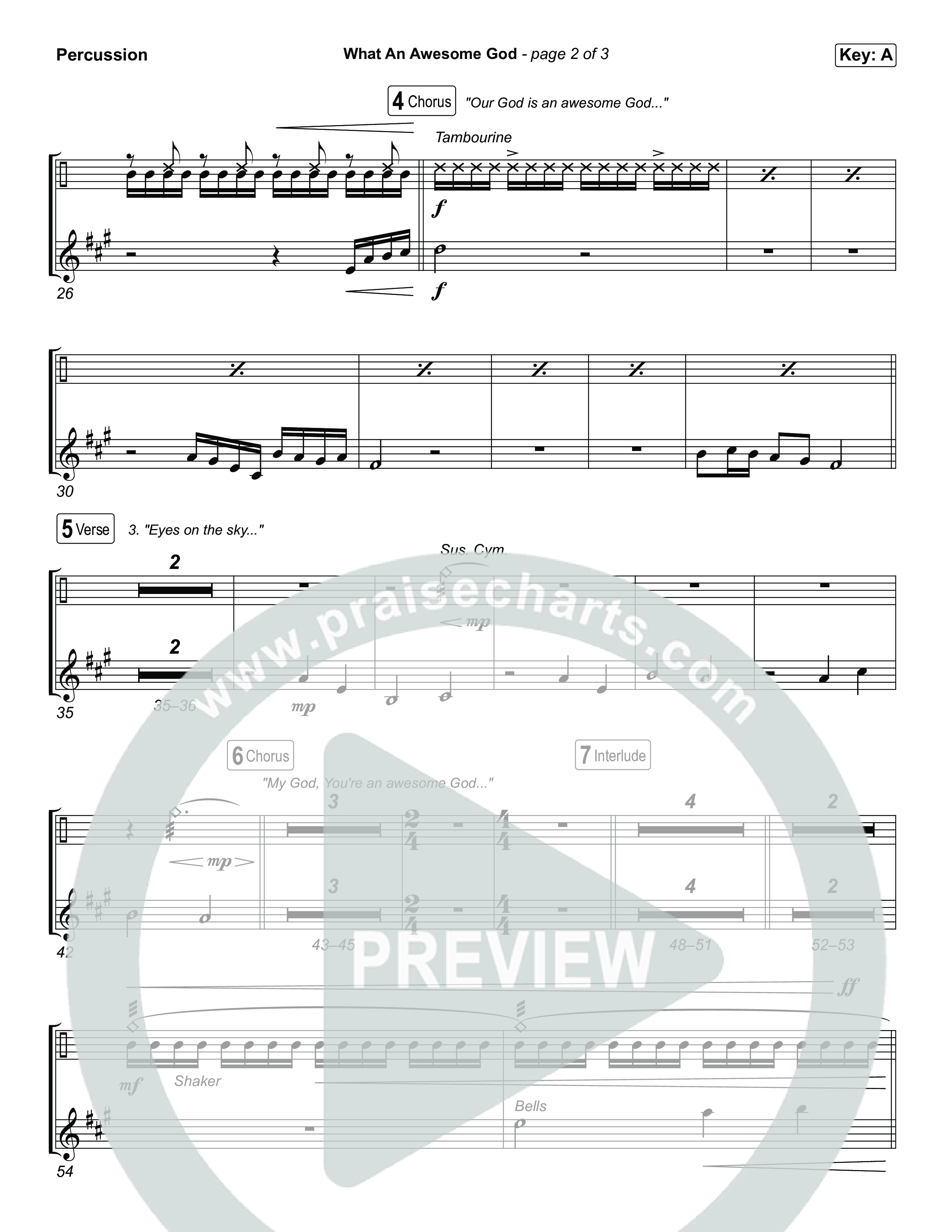 What An Awesome God (Sing It Now) Percussion (Phil Wickham / Arr. Luke Gambill)