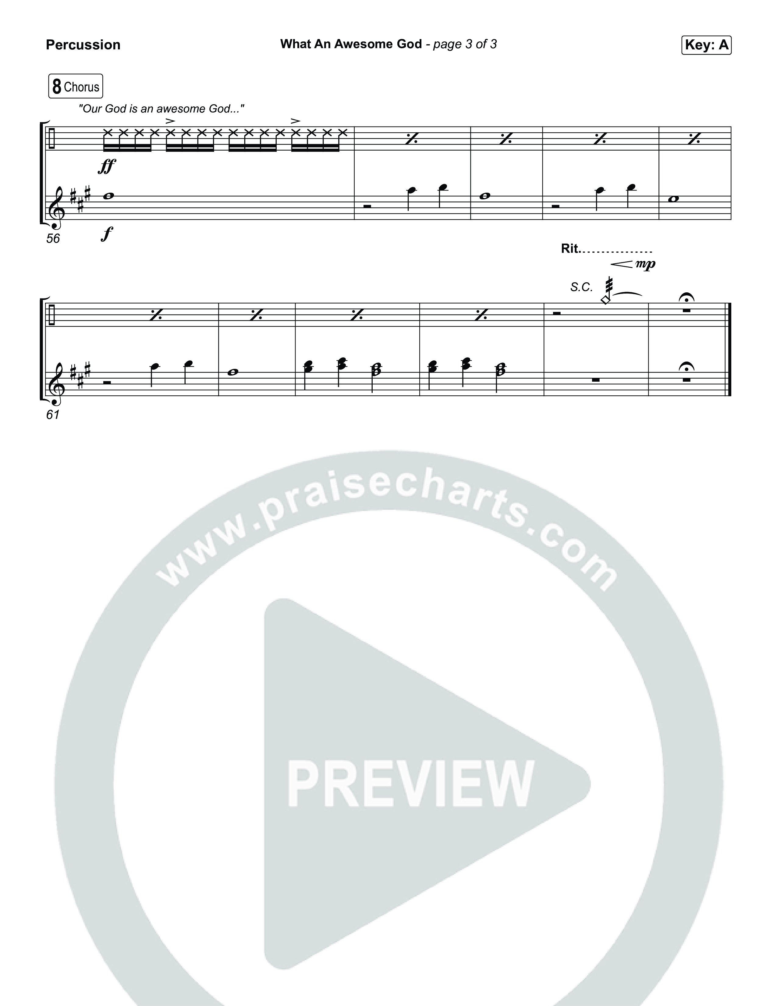 What An Awesome God (Sing It Now) Percussion (Phil Wickham / Arr. Luke Gambill)