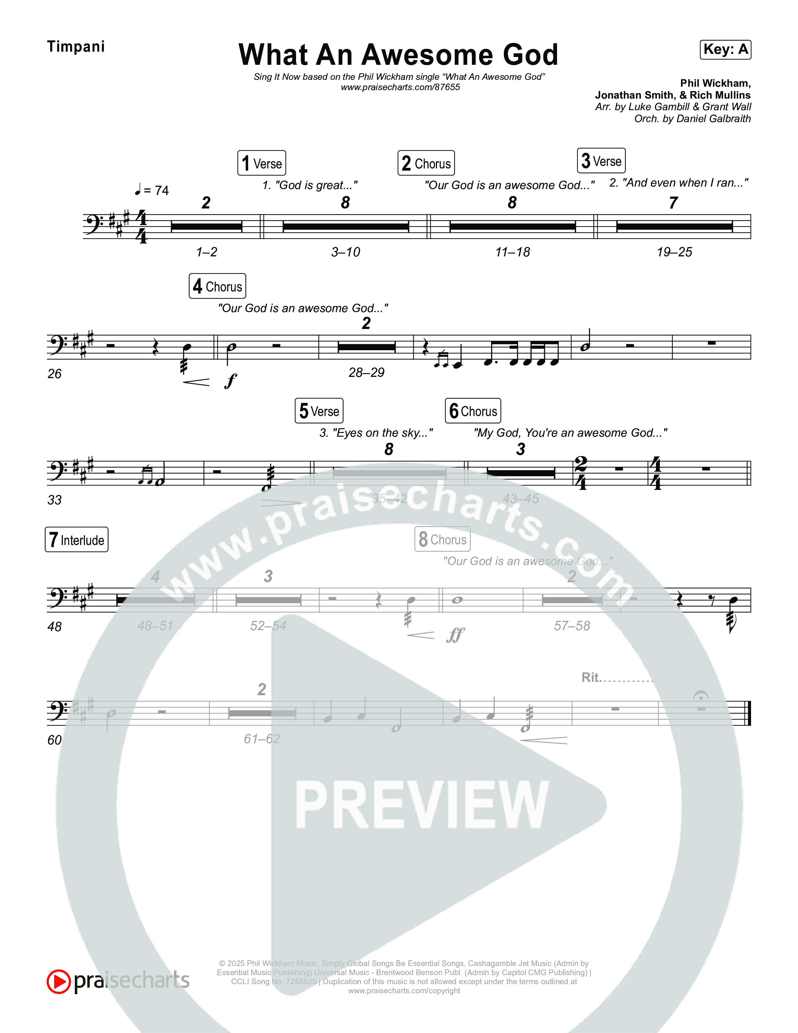 What An Awesome God (Sing It Now) Timpani (Phil Wickham / Arr. Luke Gambill)