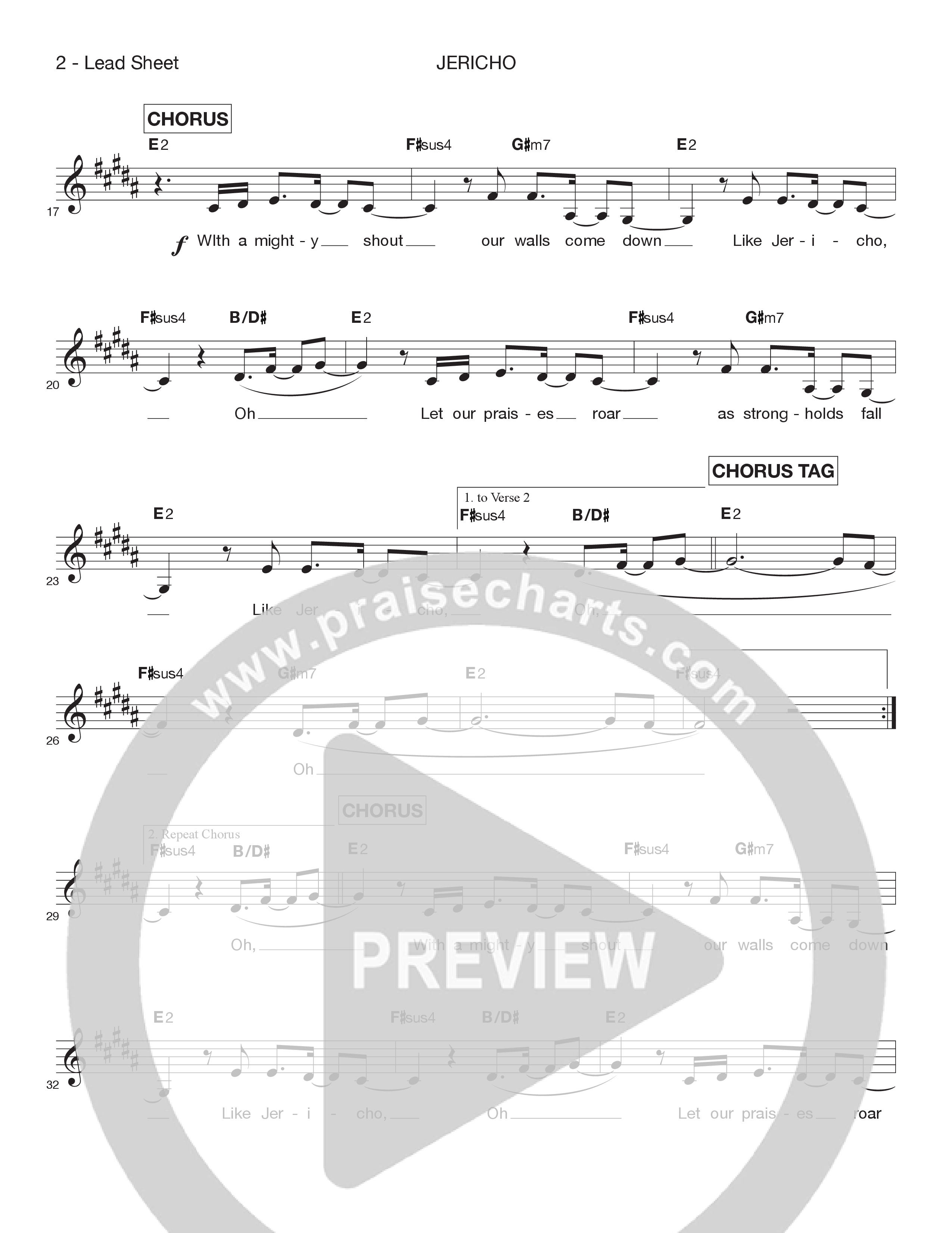 Jericho (Live) Lead Sheet Melody (Victory House Worship)