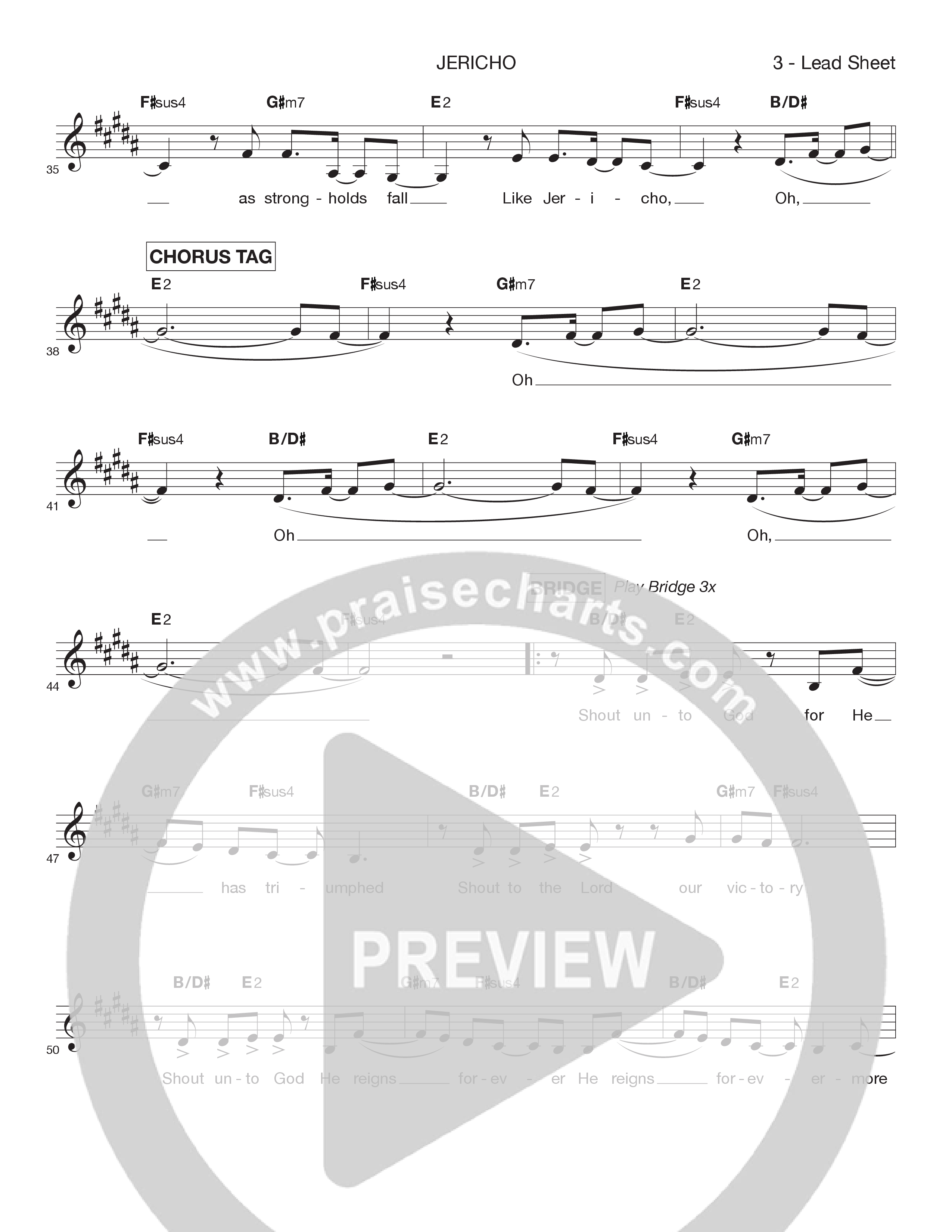 Jericho (Live) Lead Sheet Melody (Victory House Worship)