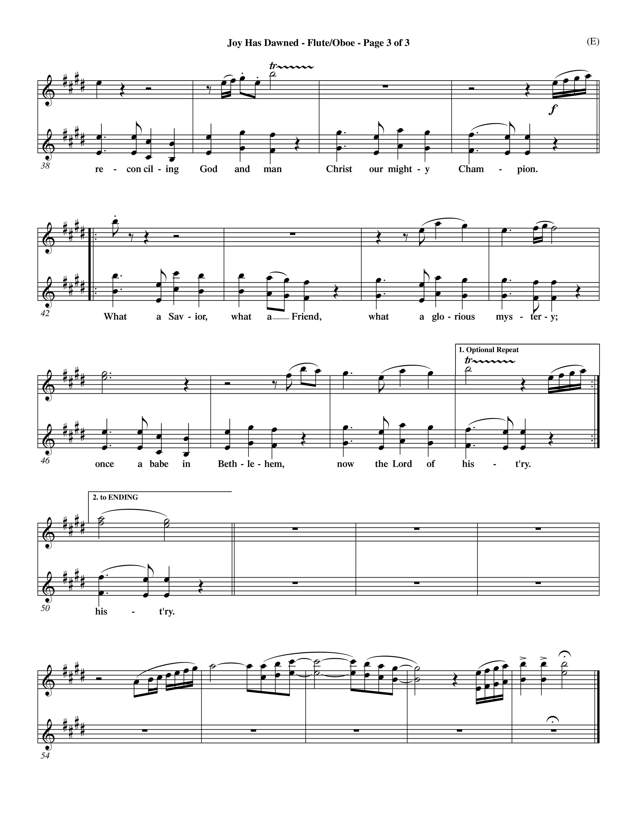 Joy Has Dawned (Choral Anthem SATB) Flute/Oboe (Word Music Choral / Orch. David Shipps)