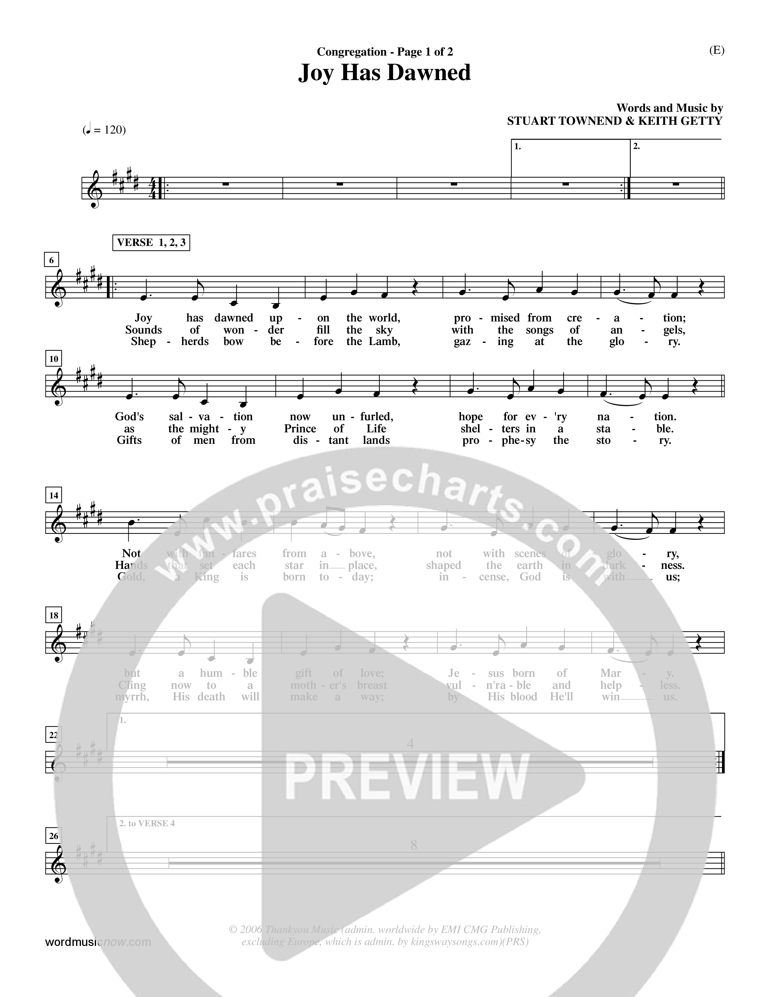 Joy Has Dawned (Choral Anthem SATB) Rhythm Pack (Word Music Choral / Orch. David Shipps)