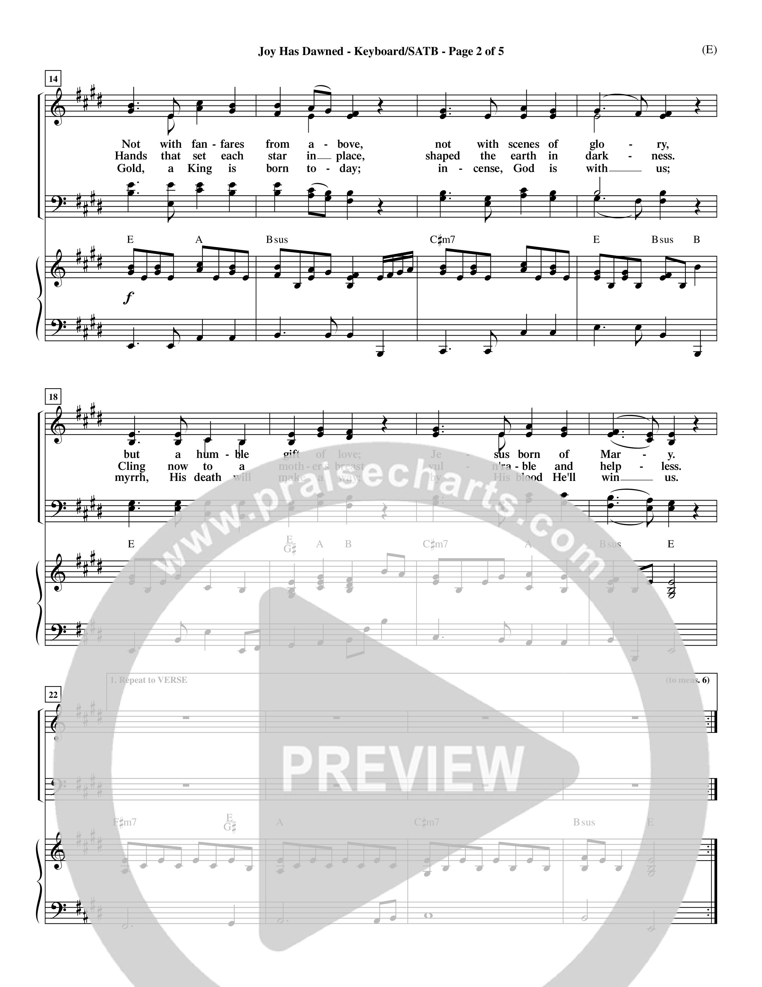 Joy Has Dawned (Choral Anthem SATB) Keyboard/Vocal (SATB) (Word Music Choral / Orch. David Shipps)