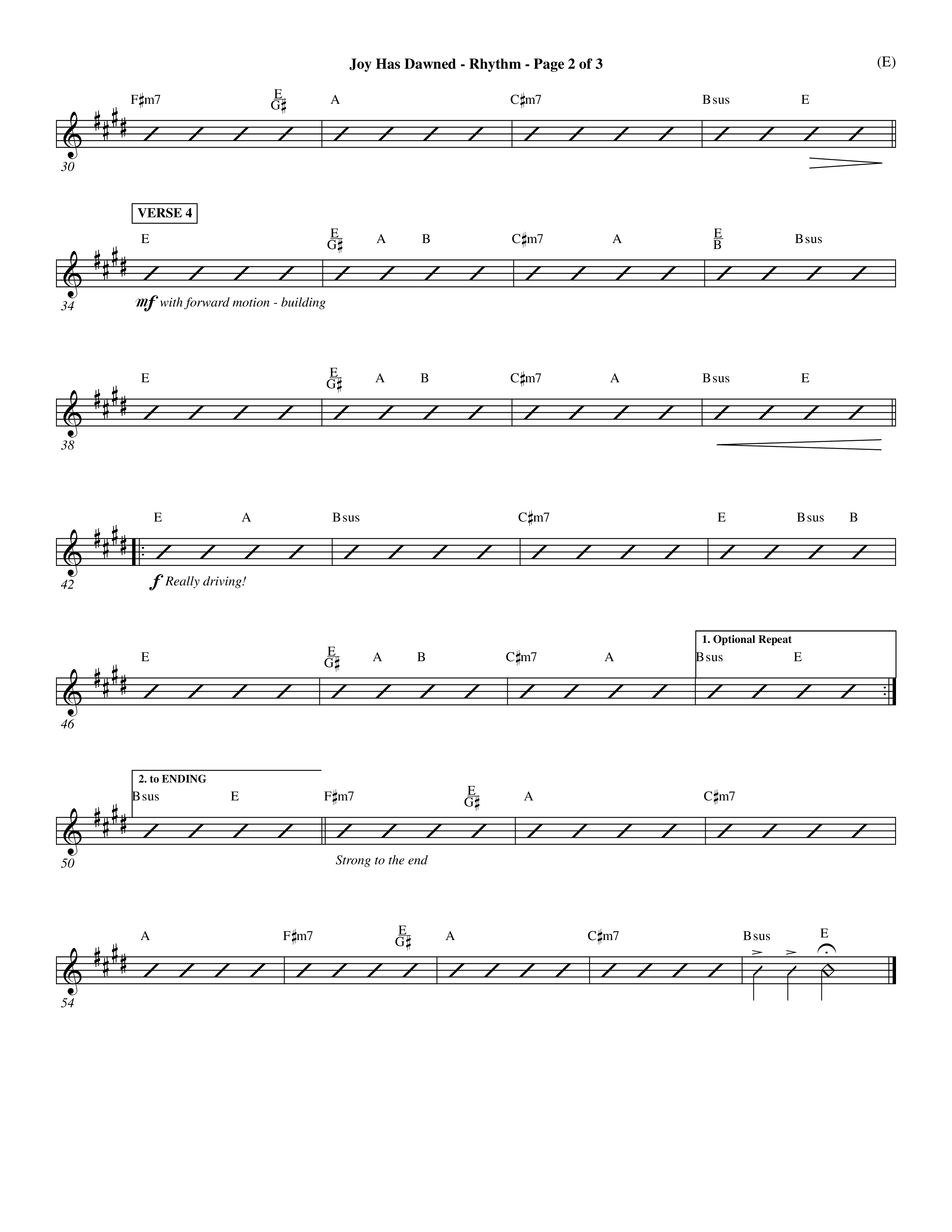 Joy Has Dawned (Choral Anthem SATB) Rhythm Chart (Word Music Choral / Orch. David Shipps)