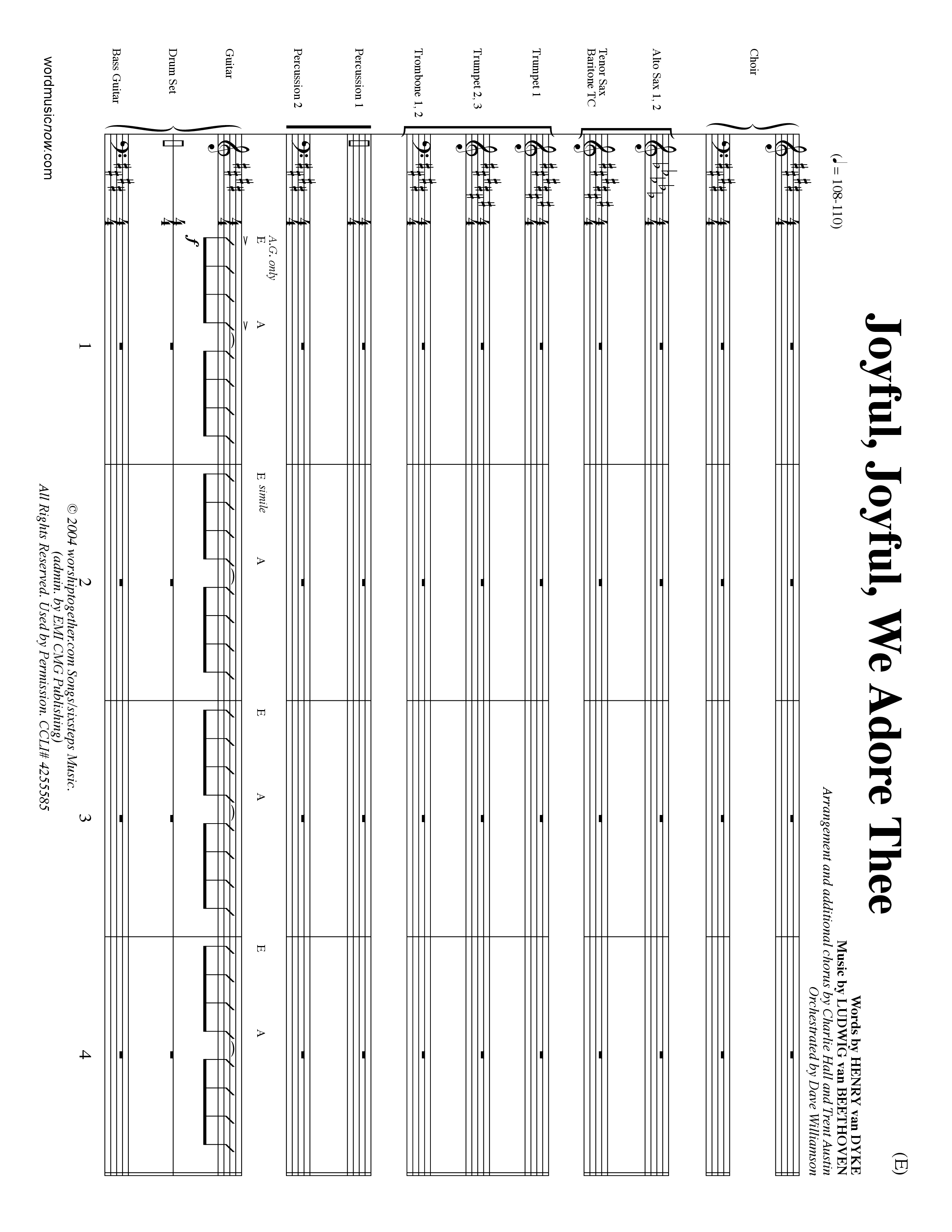 Joyful Joyful We Adore Thee (Choral Anthem SATB) Conductor's Score (Word Music Choral / Orch. Dave Williamson)