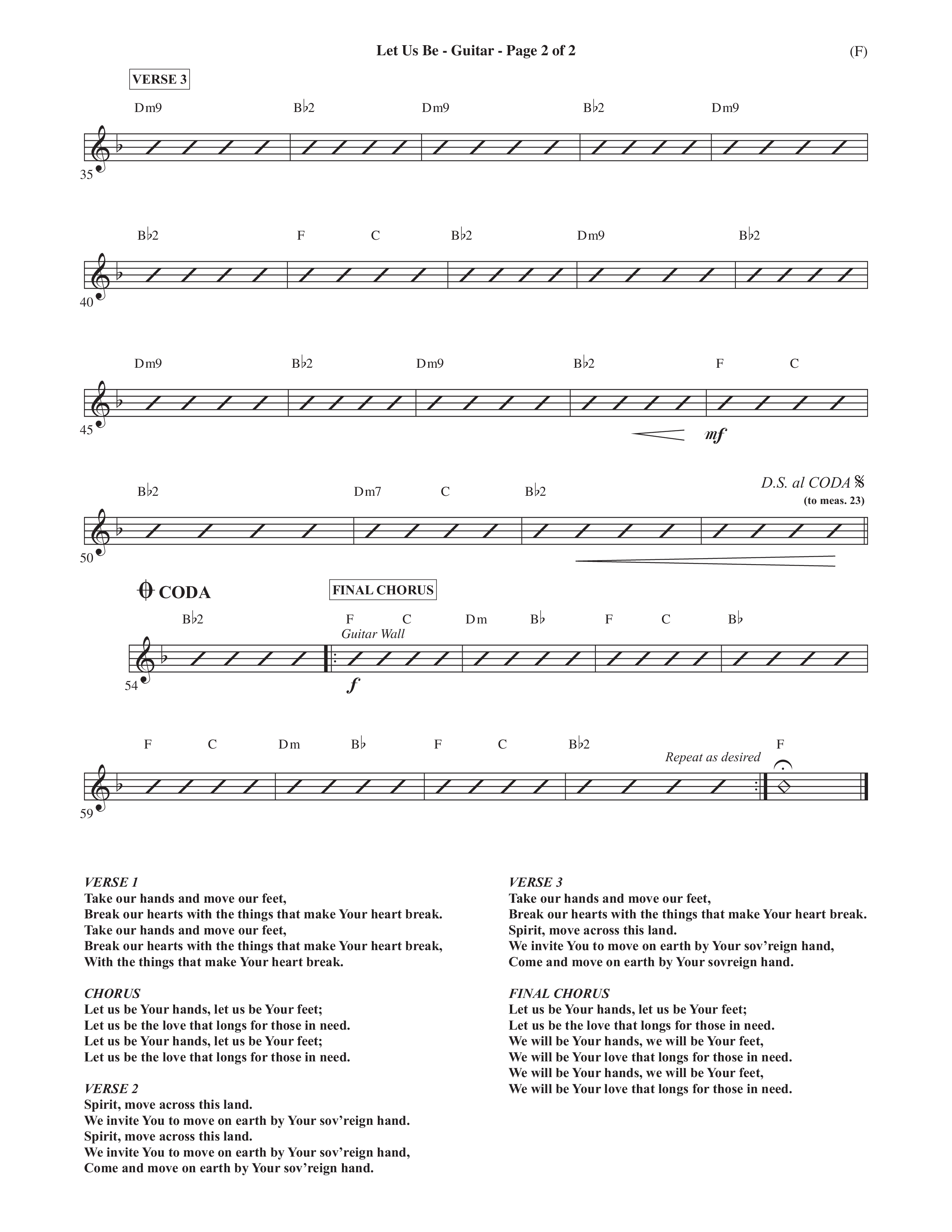 Let Us Be (Choral Anthem SATB) Acoustic Guitar (Word Music Choral / Orch. Dave Williamson)