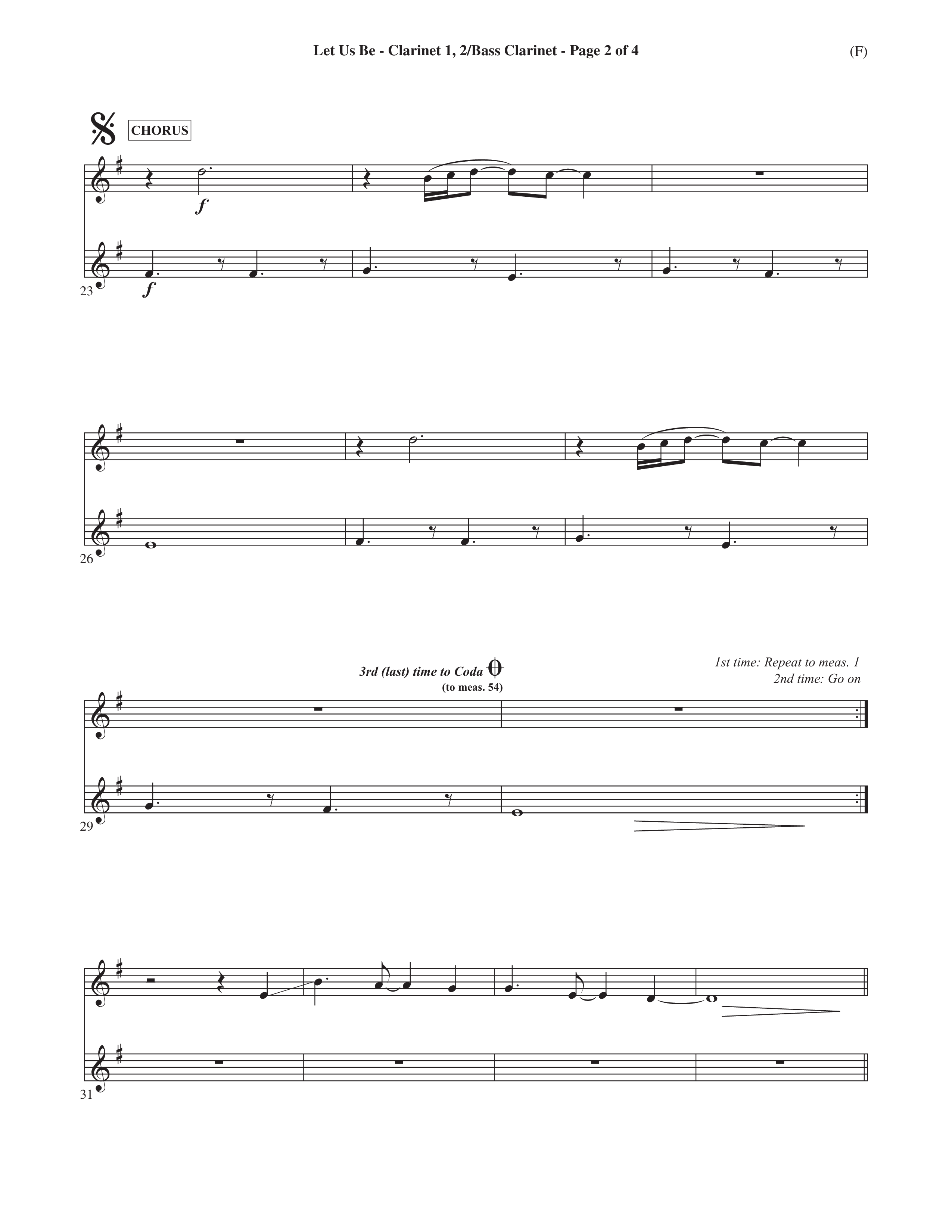 Let Us Be (Choral Anthem SATB) Clarinet 1/2, Bass Clarinet (Word Music Choral / Orch. Dave Williamson)