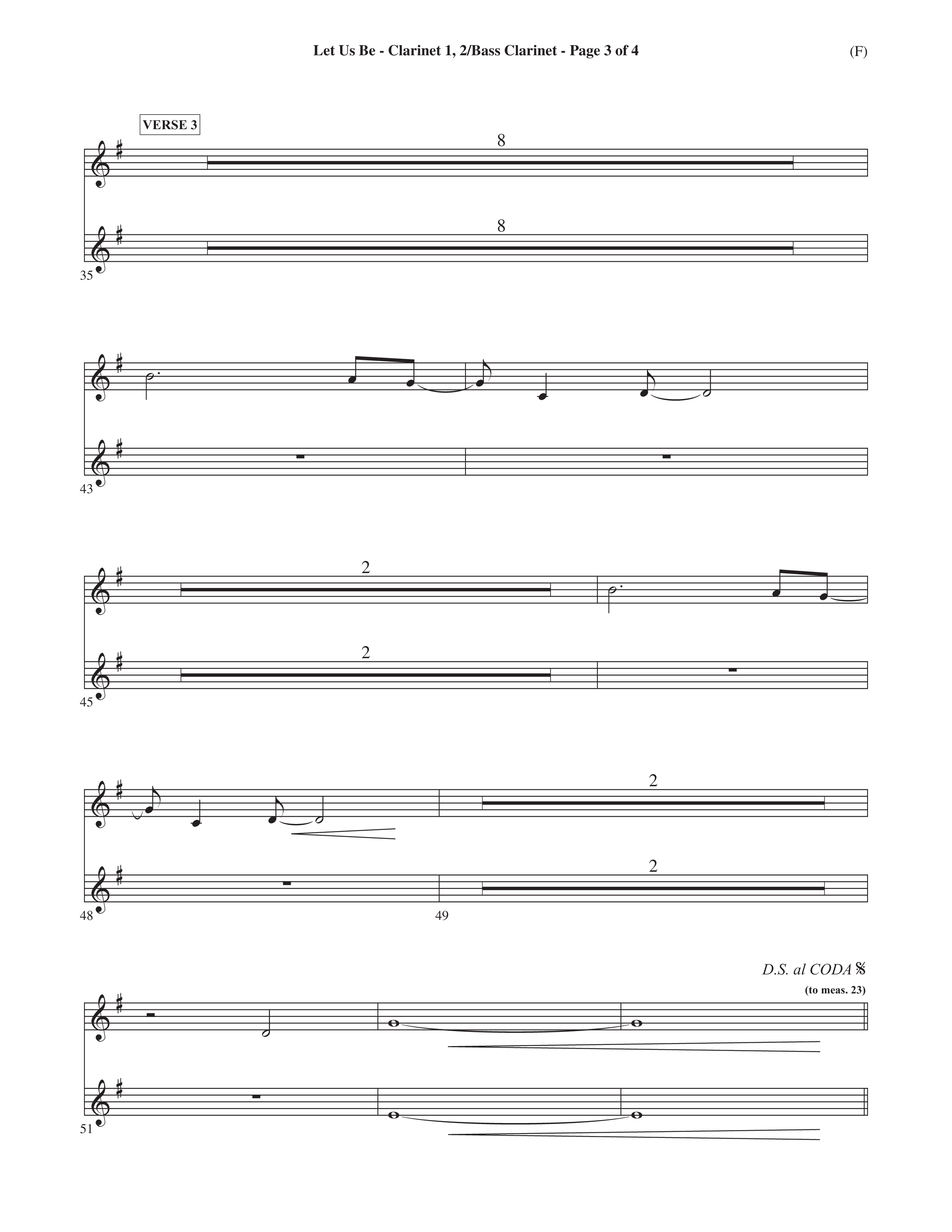 Let Us Be (Choral Anthem SATB) Clarinet 1/2, Bass Clarinet (Word Music Choral / Orch. Dave Williamson)