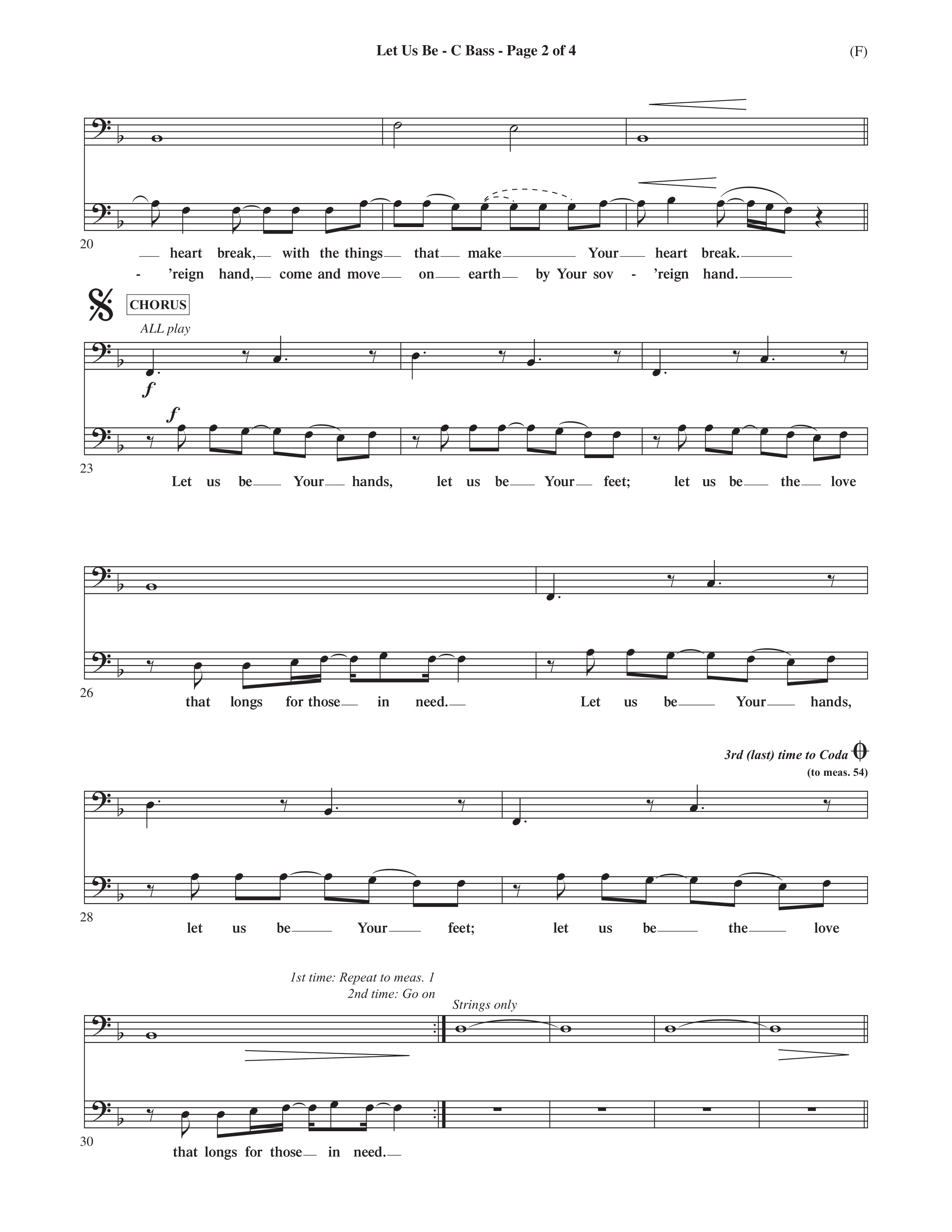 Let Us Be (Choral Anthem SATB) Contrabass (Word Music Choral / Orch. Dave Williamson)