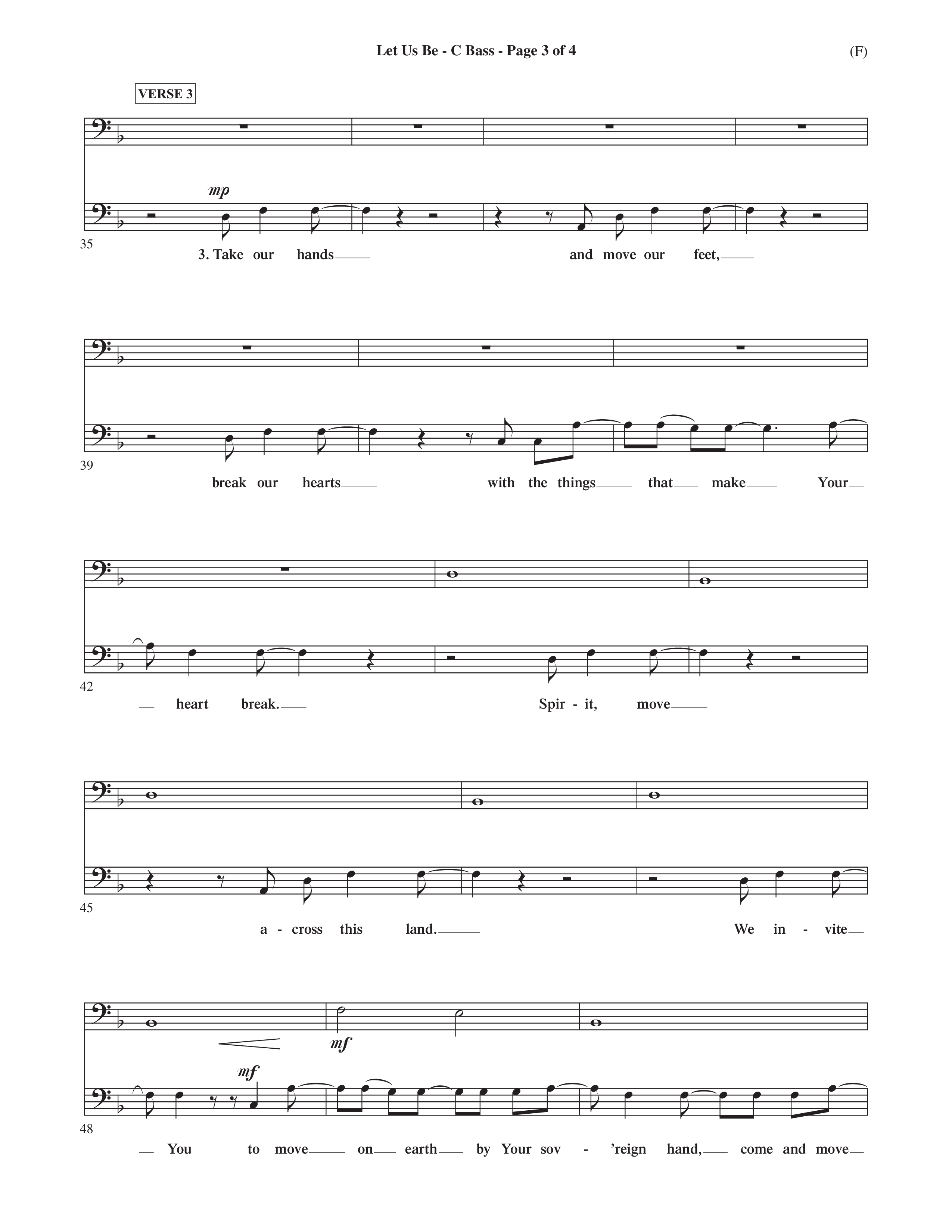 Let Us Be (Choral Anthem SATB) Contrabass (Word Music Choral / Orch. Dave Williamson)
