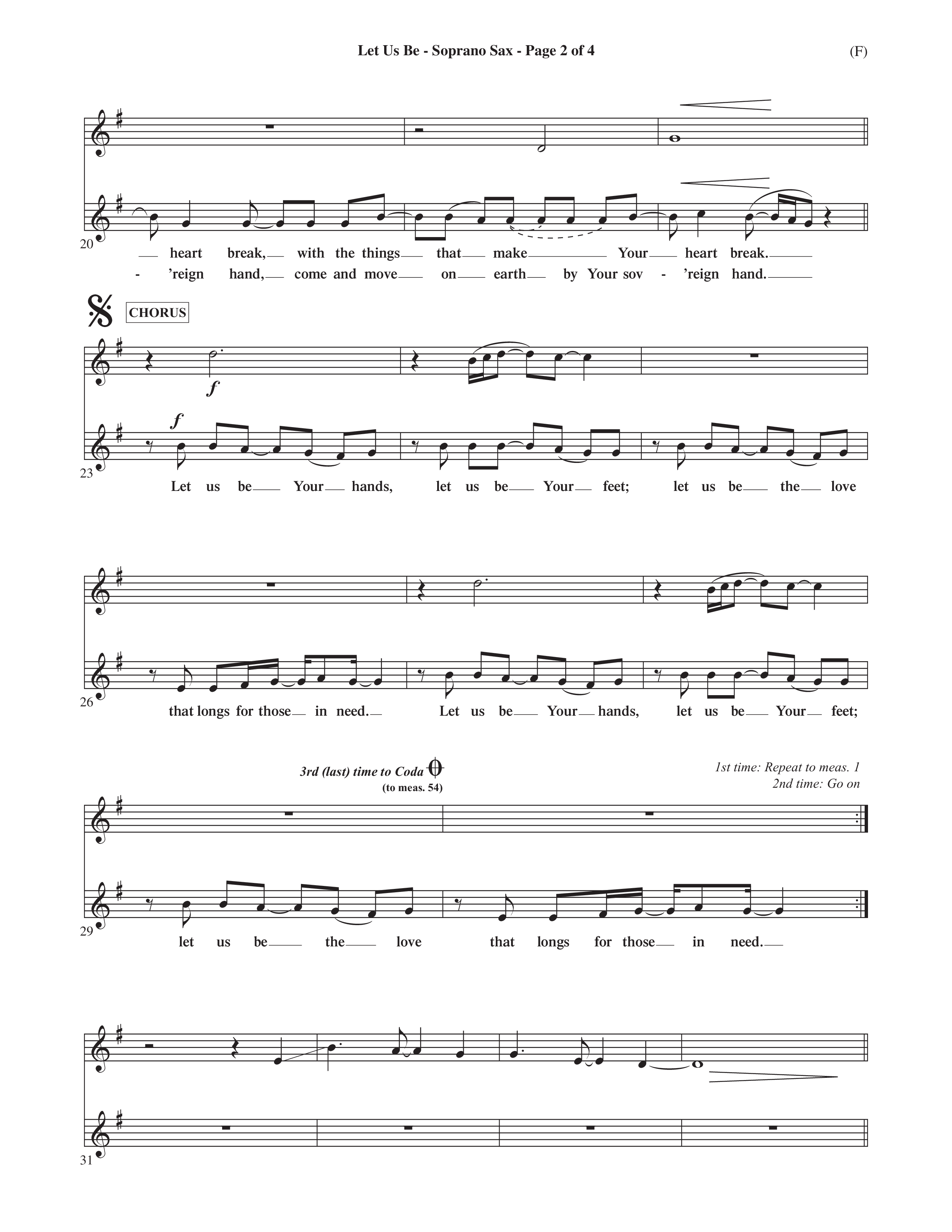Let Us Be (Choral Anthem SATB) Saxophone (Word Music Choral / Orch. Dave Williamson)