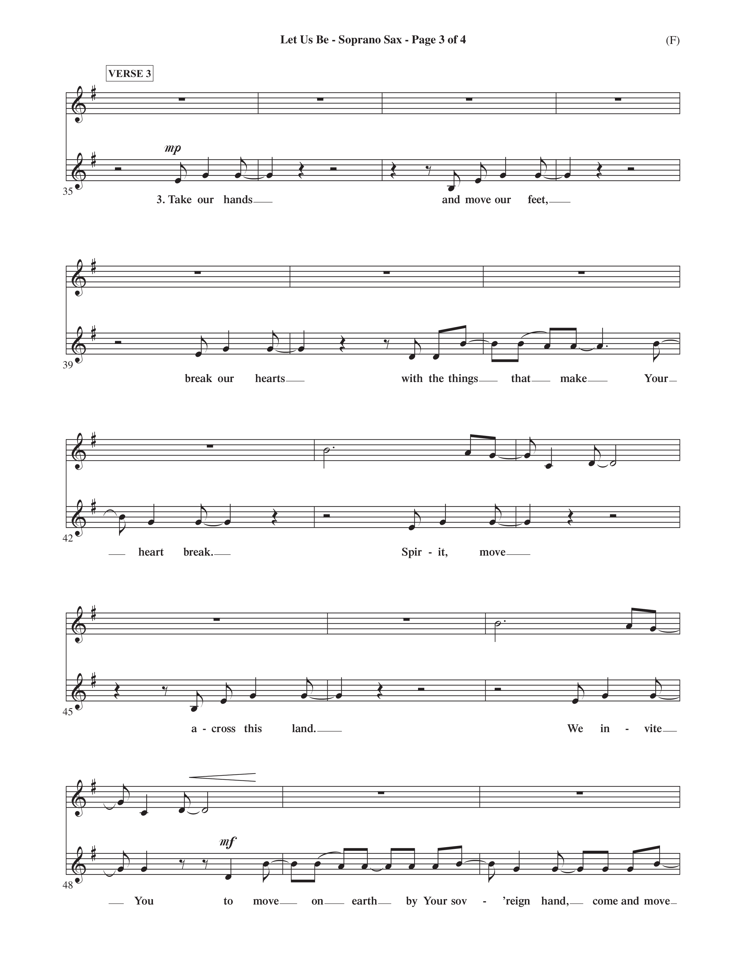 Let Us Be (Choral Anthem SATB) Saxophone (Word Music Choral / Orch. Dave Williamson)