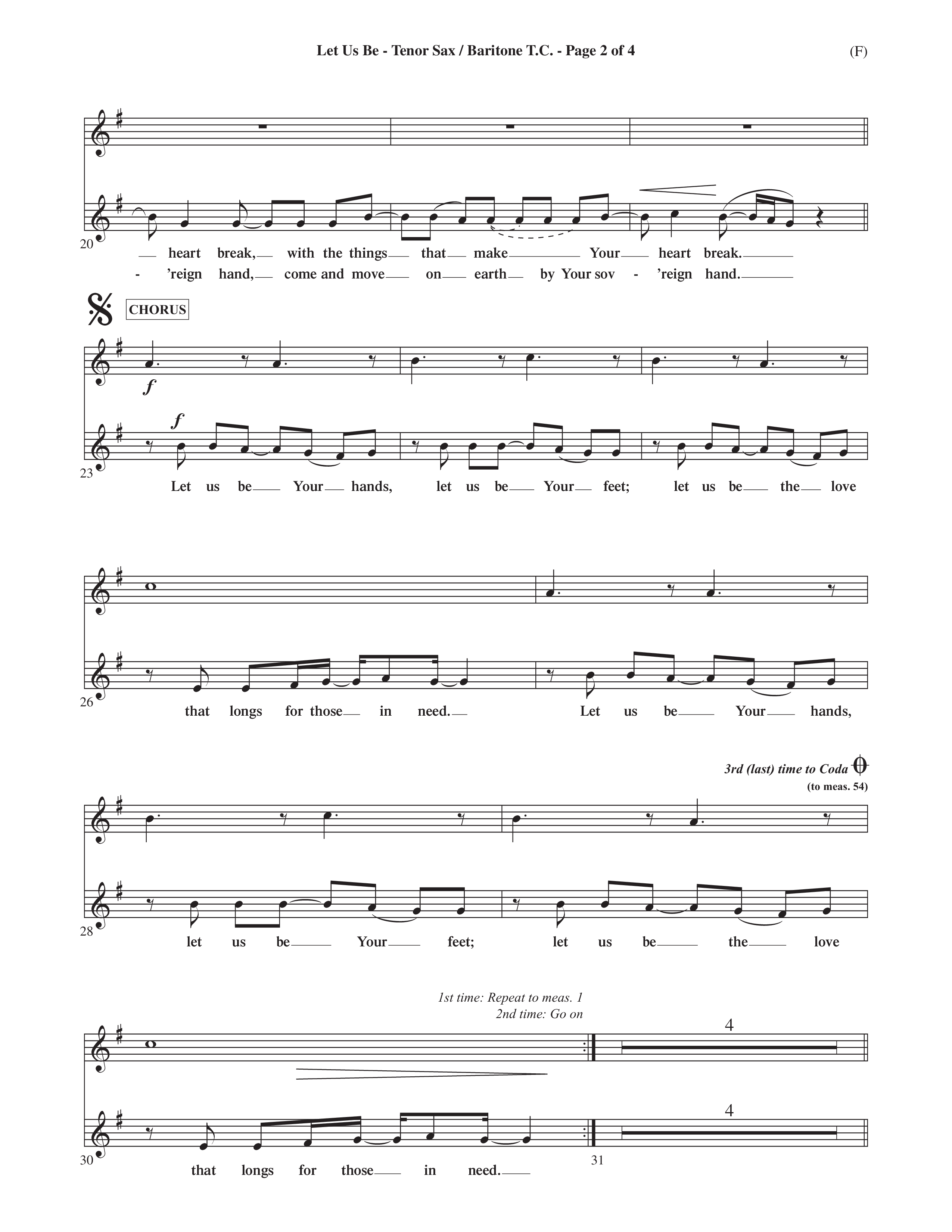 Let Us Be (Choral Anthem SATB) Tenor Sax/Baritone T.C. (Word Music Choral / Orch. Dave Williamson)