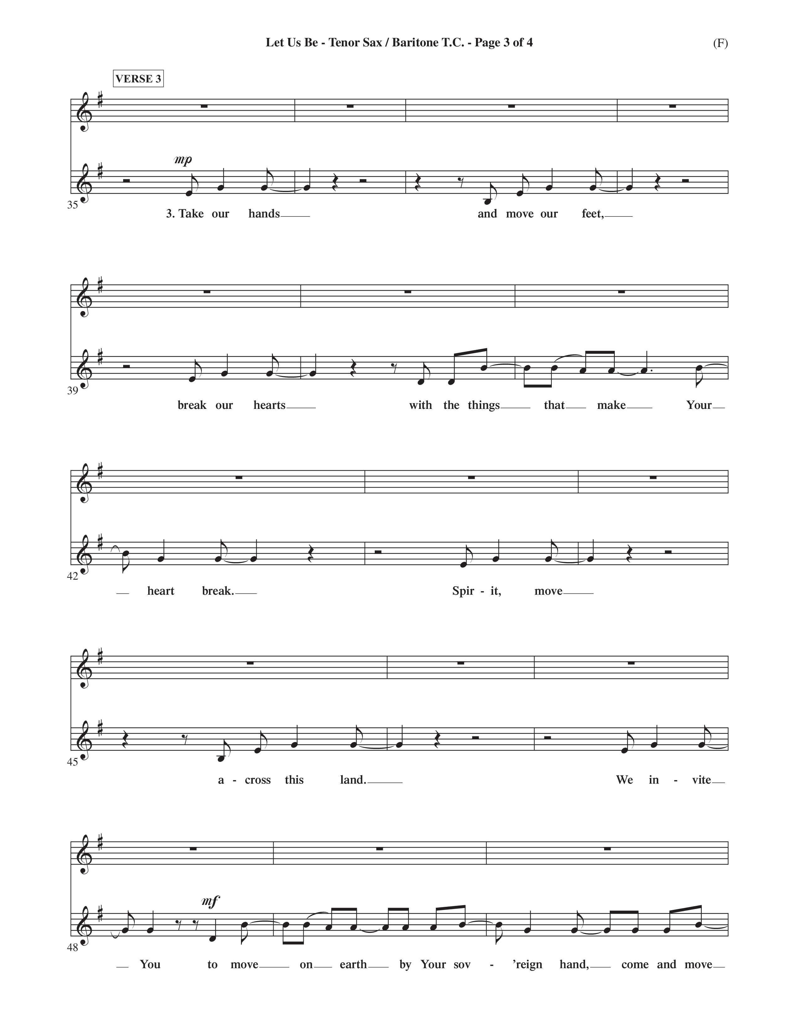 Let Us Be (Choral Anthem SATB) Tenor Sax/Baritone T.C. (Word Music Choral / Orch. Dave Williamson)