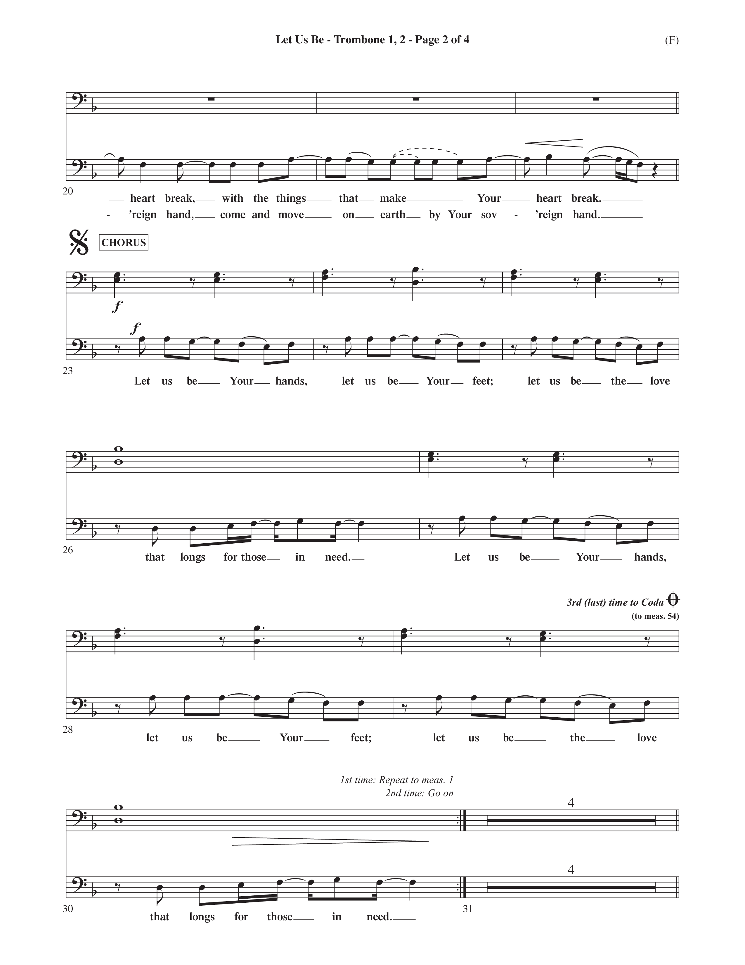 Let Us Be (Choral Anthem SATB) Trombone 1/2 (Word Music Choral / Orch. Dave Williamson)