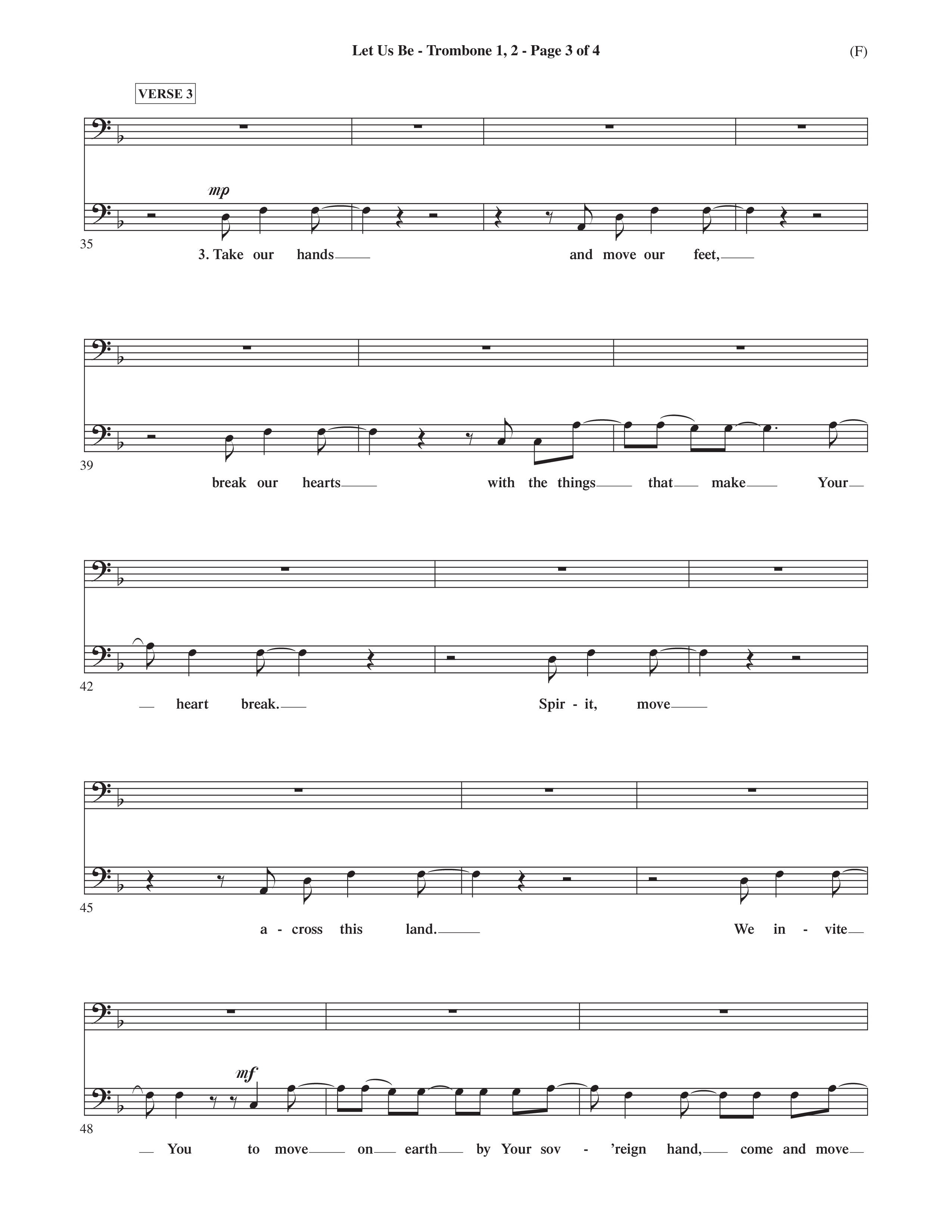 Let Us Be (Choral Anthem SATB) Trombone 1/2 (Word Music Choral / Orch. Dave Williamson)