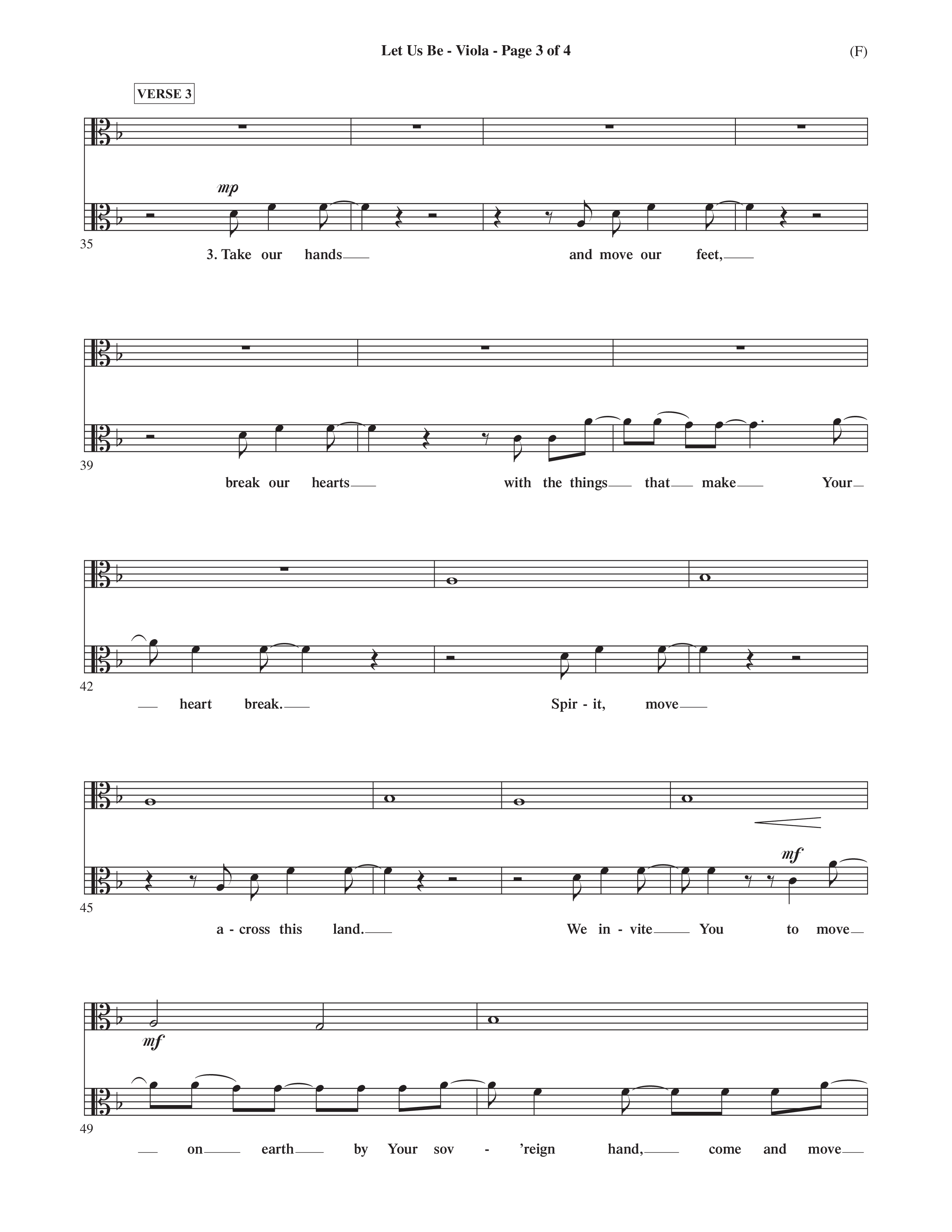 Let Us Be (Choral Anthem SATB) Viola (Word Music Choral / Orch. Dave Williamson)
