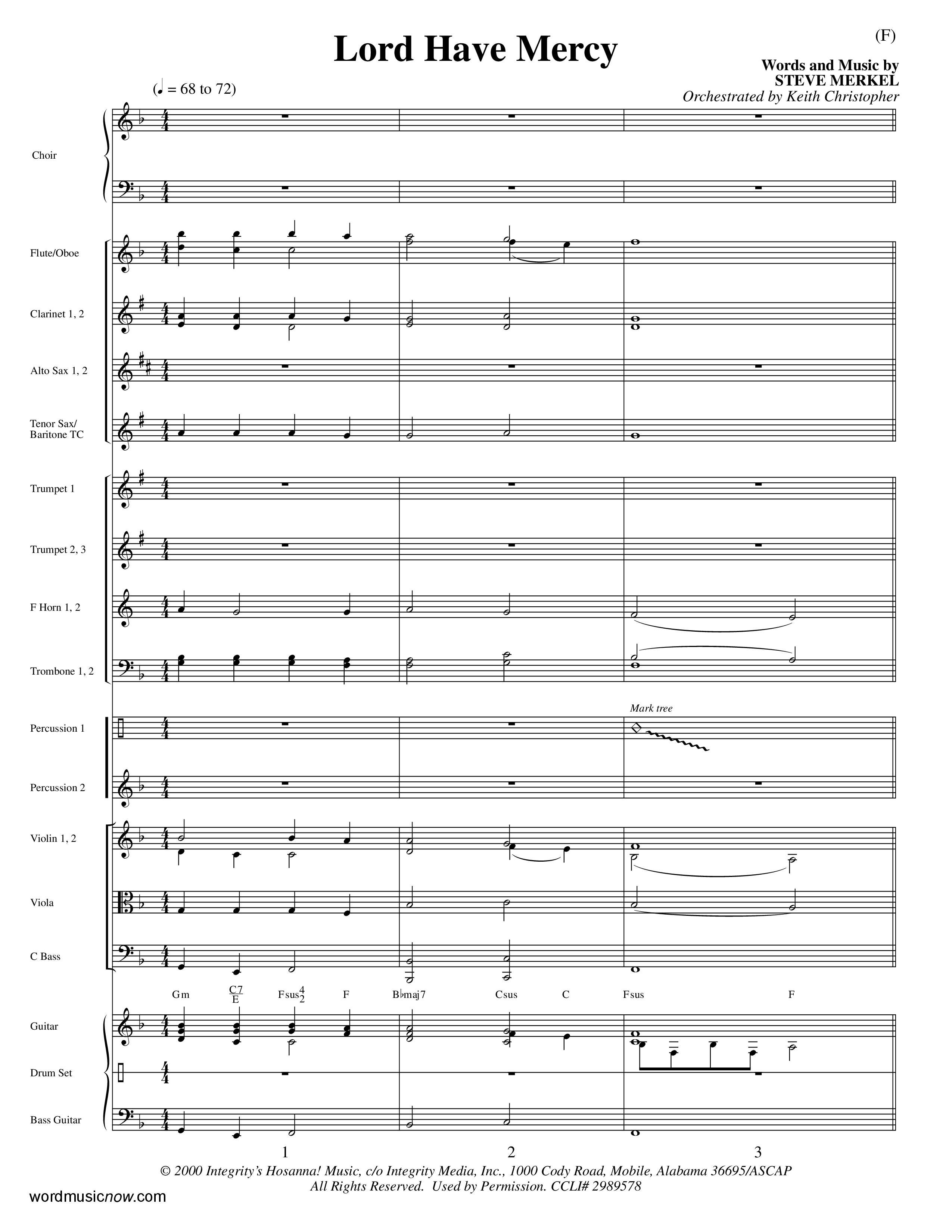 Lord Have Mercy (Choral Anthem SATB) Conductor's Score (Word Music Choral / Orch. Keith Christopher)